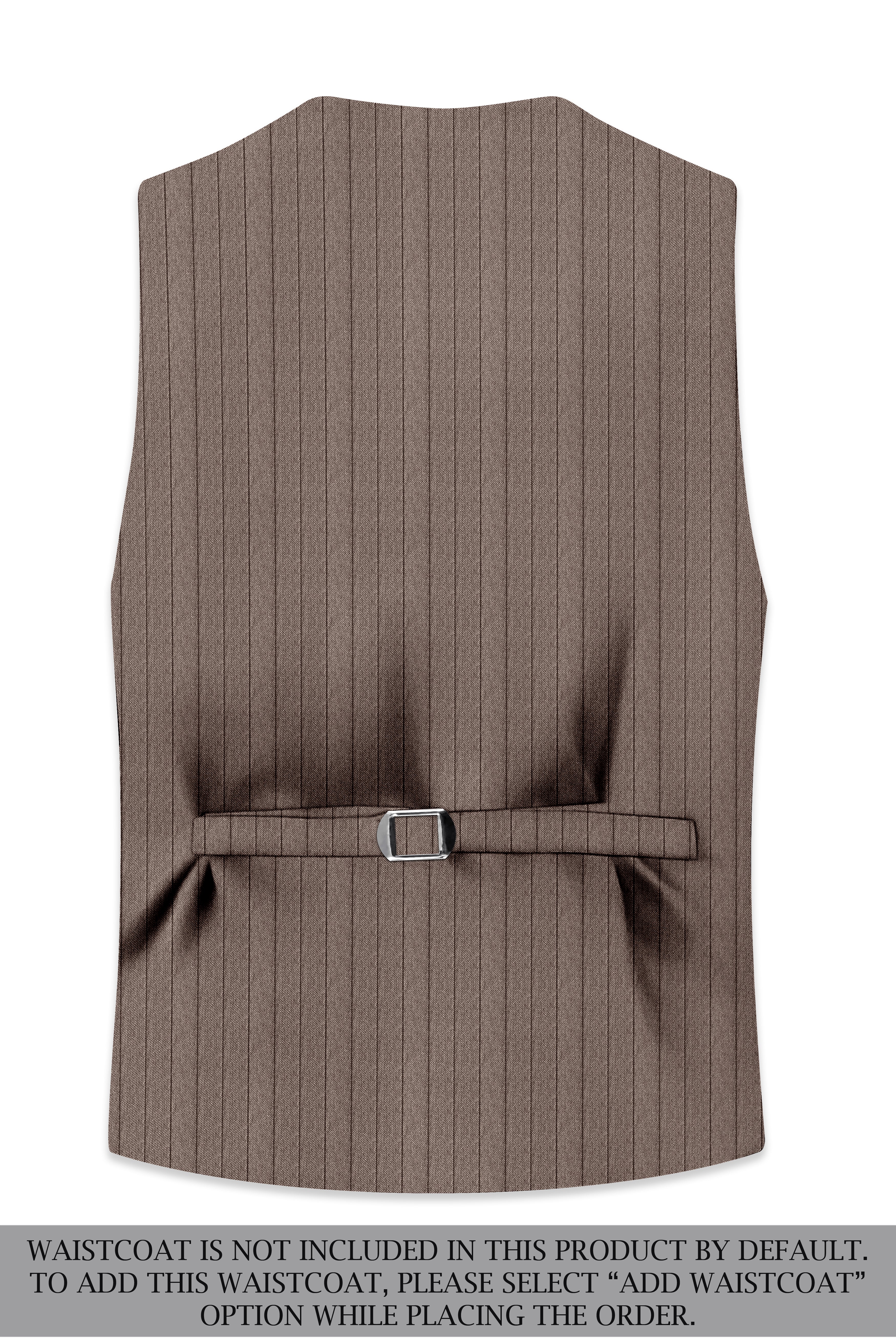 Obsidian-Fuscous Brown And Jade Black Chalk Striped Wool Rich Slight Stretch Single Breasted Suit