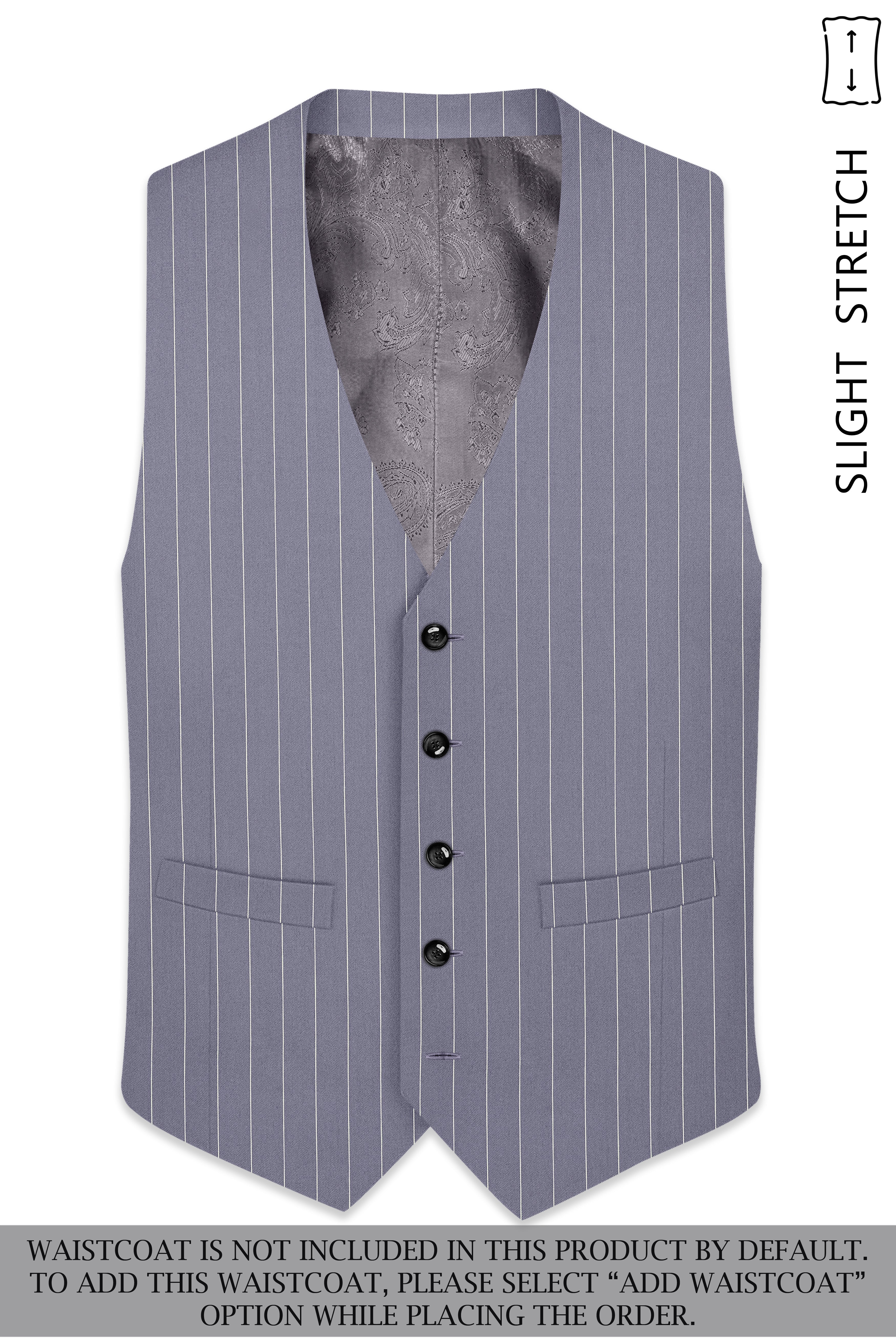 Regent-Mobster Gray And Bright White Chalk Striped Wool Rich Slight Stretch Double Breasted Suit