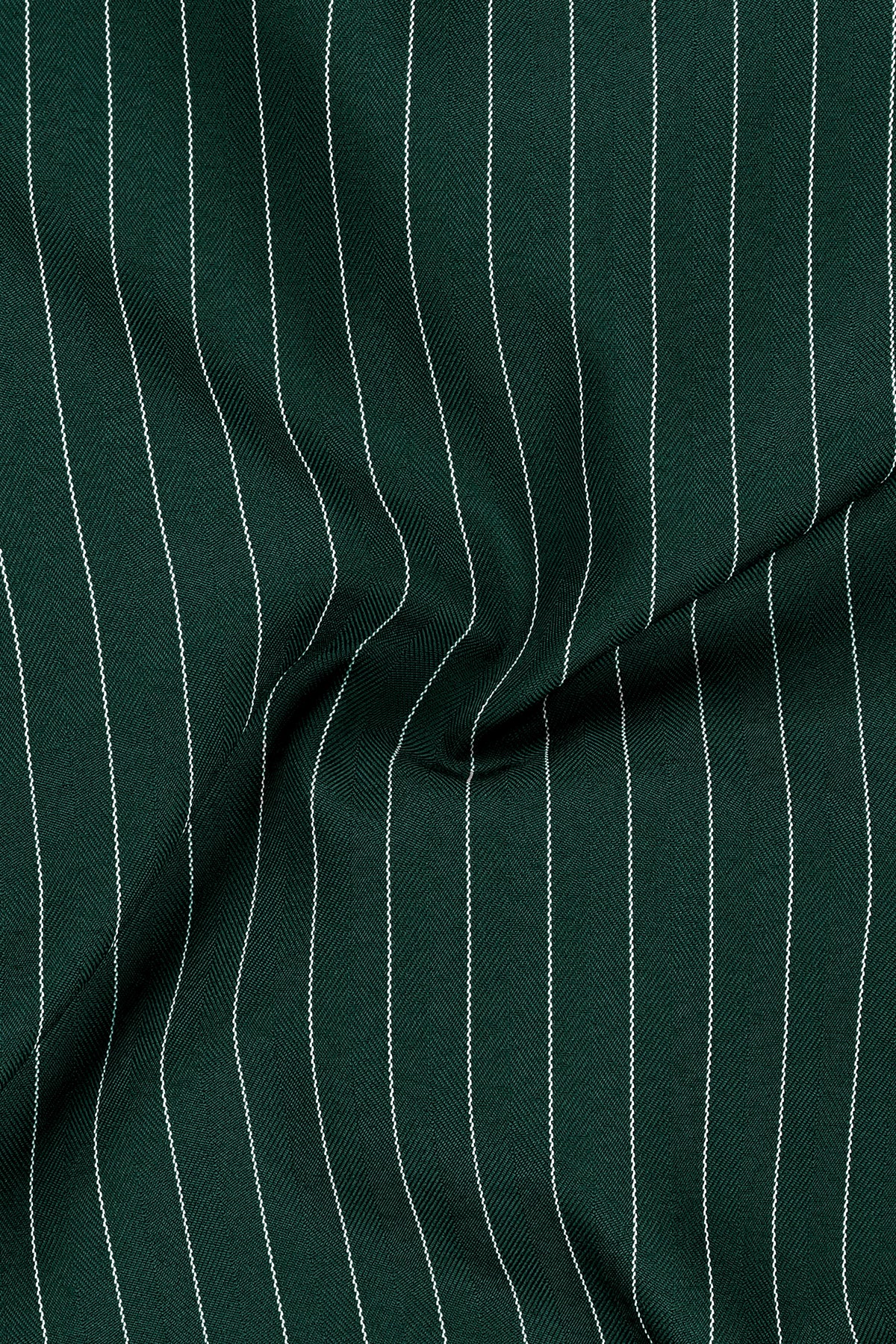 Arbor-Timber Green Herringbone Striped Wool Rich Slight Stretch Single Breasted Suit