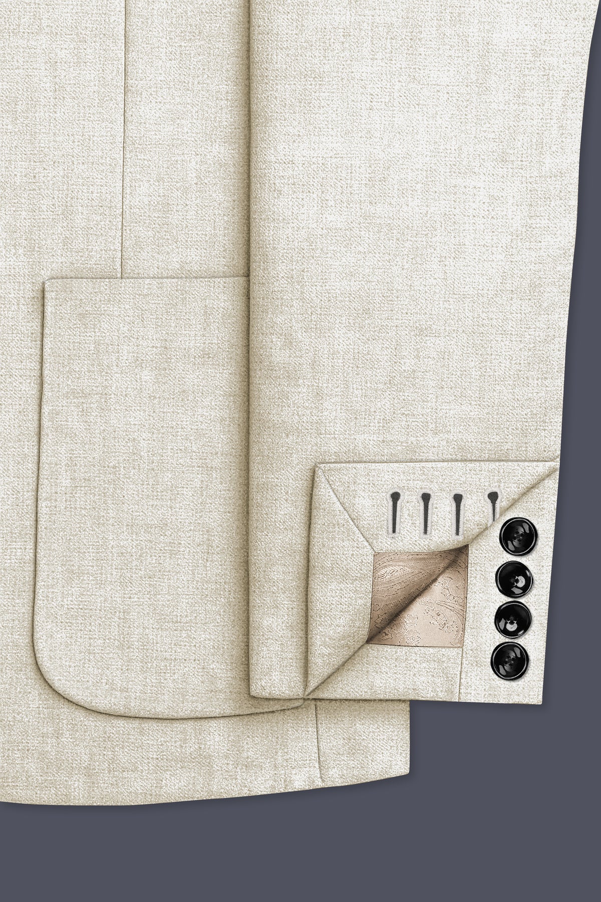 Alabaster-Devon Cream Luxurious Linen Single Breasted Sports Suit
