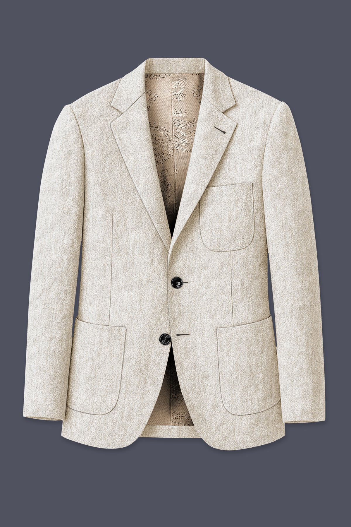 Alabaster-Devon Cream Luxurious Linen Single Breasted Sports Suit