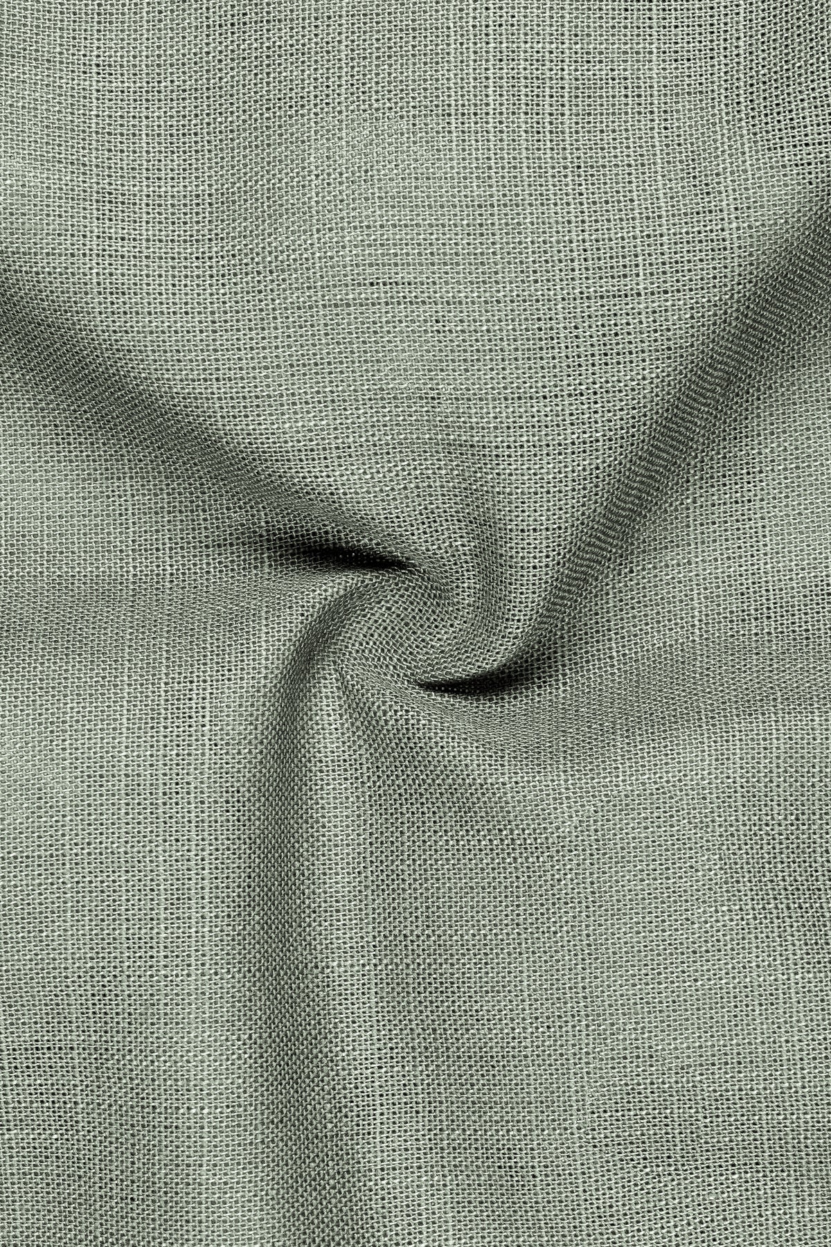 Cypress-Sage Green Luxurious Linen Single Breasted Sports Suit