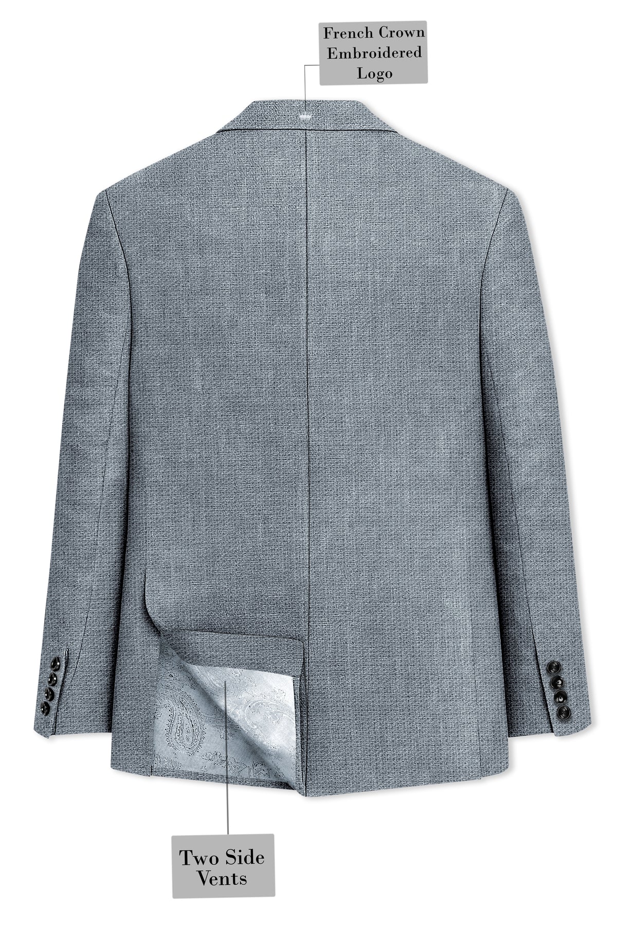Pewter-Regent Gray Luxurious Linen Single Breasted Sports Suit