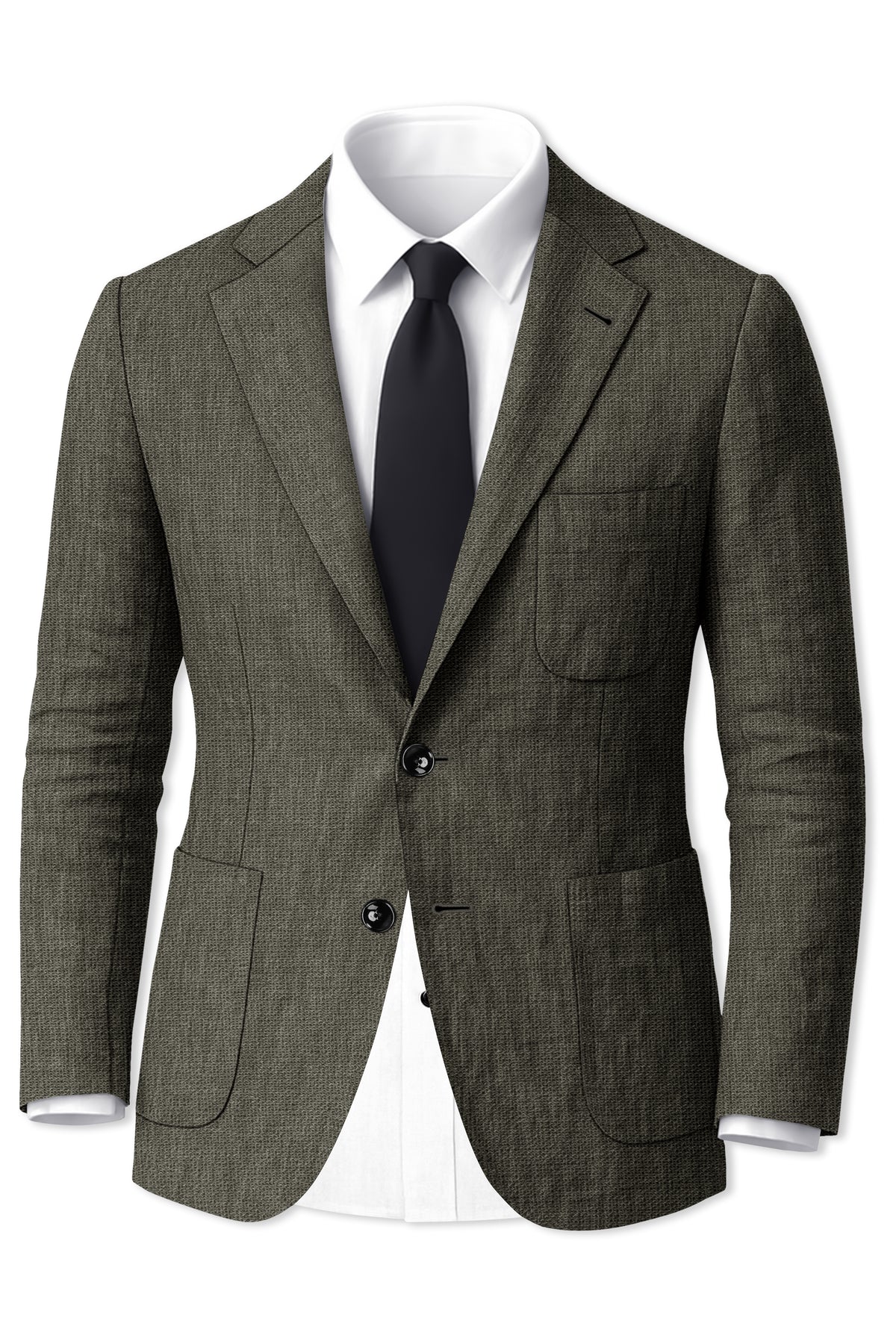 Laurel-Zeus Green Luxurious Linen Single Breasted Sports Suit