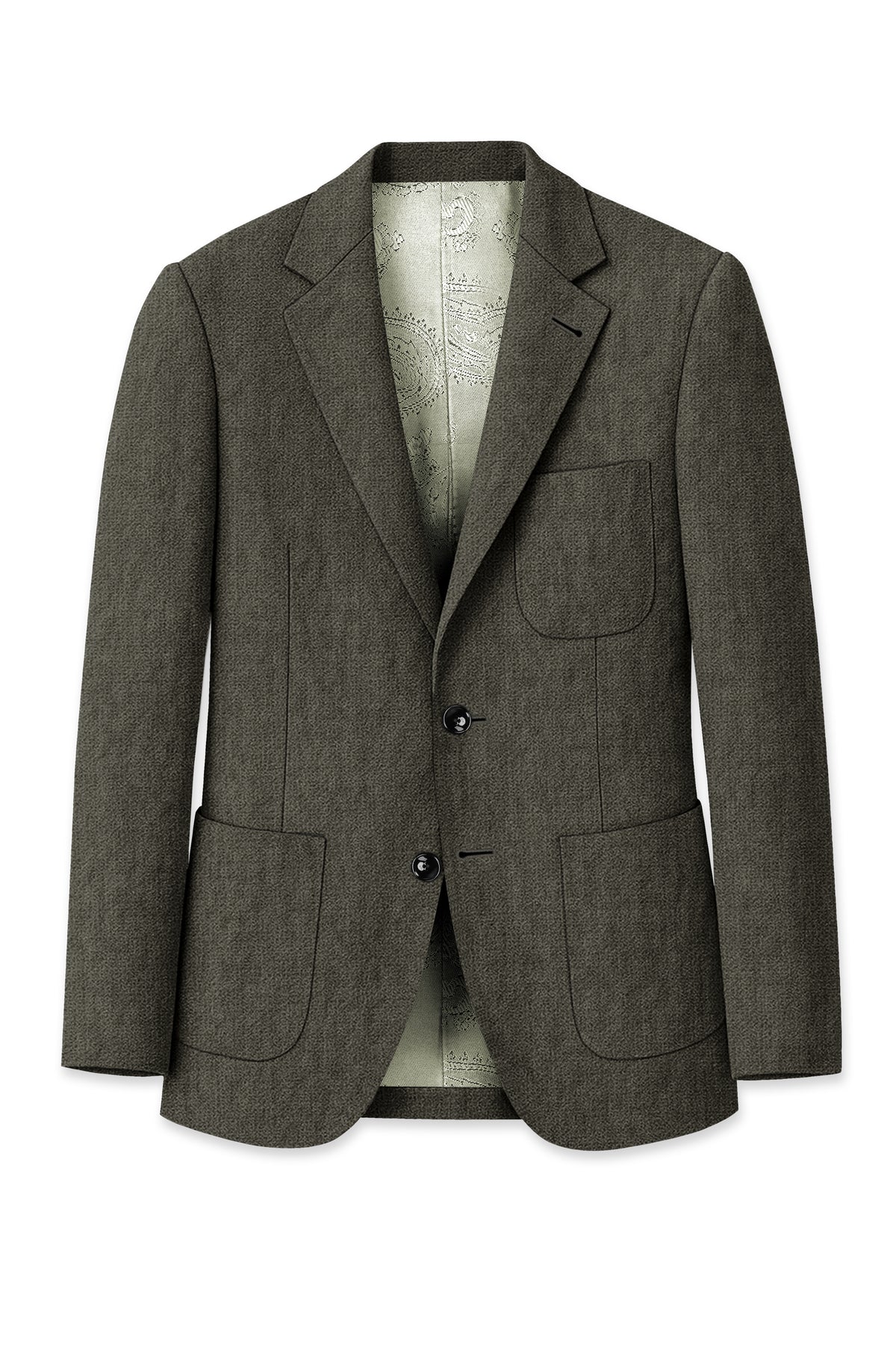 Laurel-Zeus Green Luxurious Linen Single Breasted Sports Suit