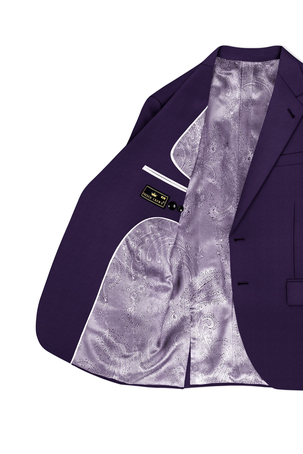 Mauve-Cedar Purple Diamond Textured Wool Rich Slight Stretch Single Breasted Suit
