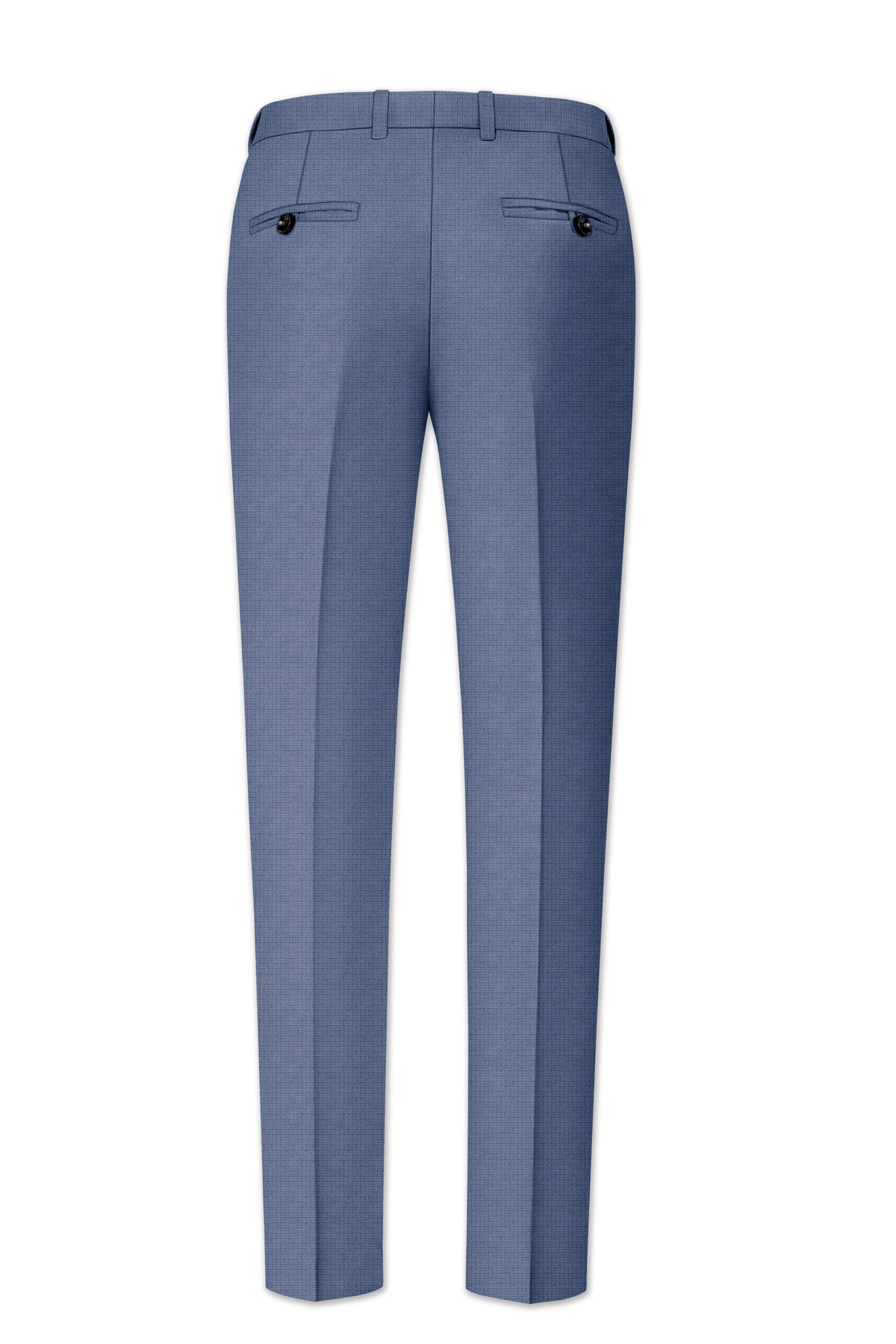Sapphire-Raven Blue Diamond Textured Wool Rich Slight Stretch Single Breasted Suit