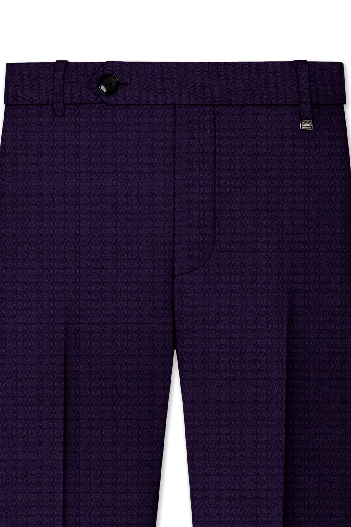 Mauve-Cedar Purple Diamond Textured Wool Rich Slight Stretch Double Breasted Suit