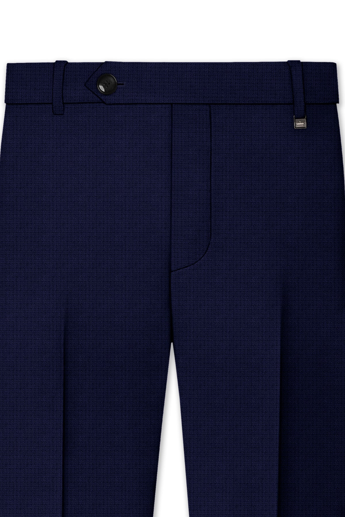 Sapphire-Haiti Blue Diamond Textured Wool Rich Slight Stretch Double Breasted Suit
