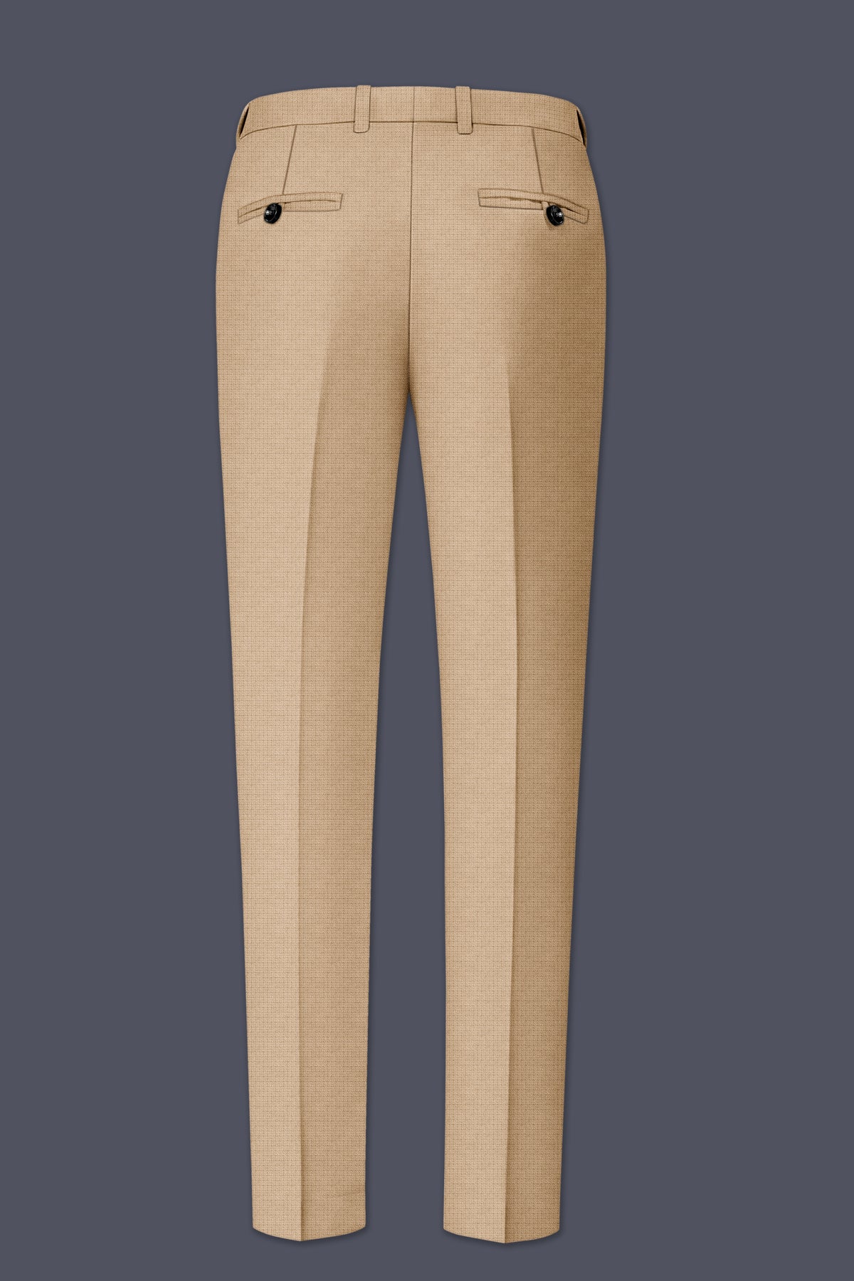 Mahogany-Pavlova Brown Diamond Textured Wool Rich Slight Stretch Cross Placket Bandhgala Suit