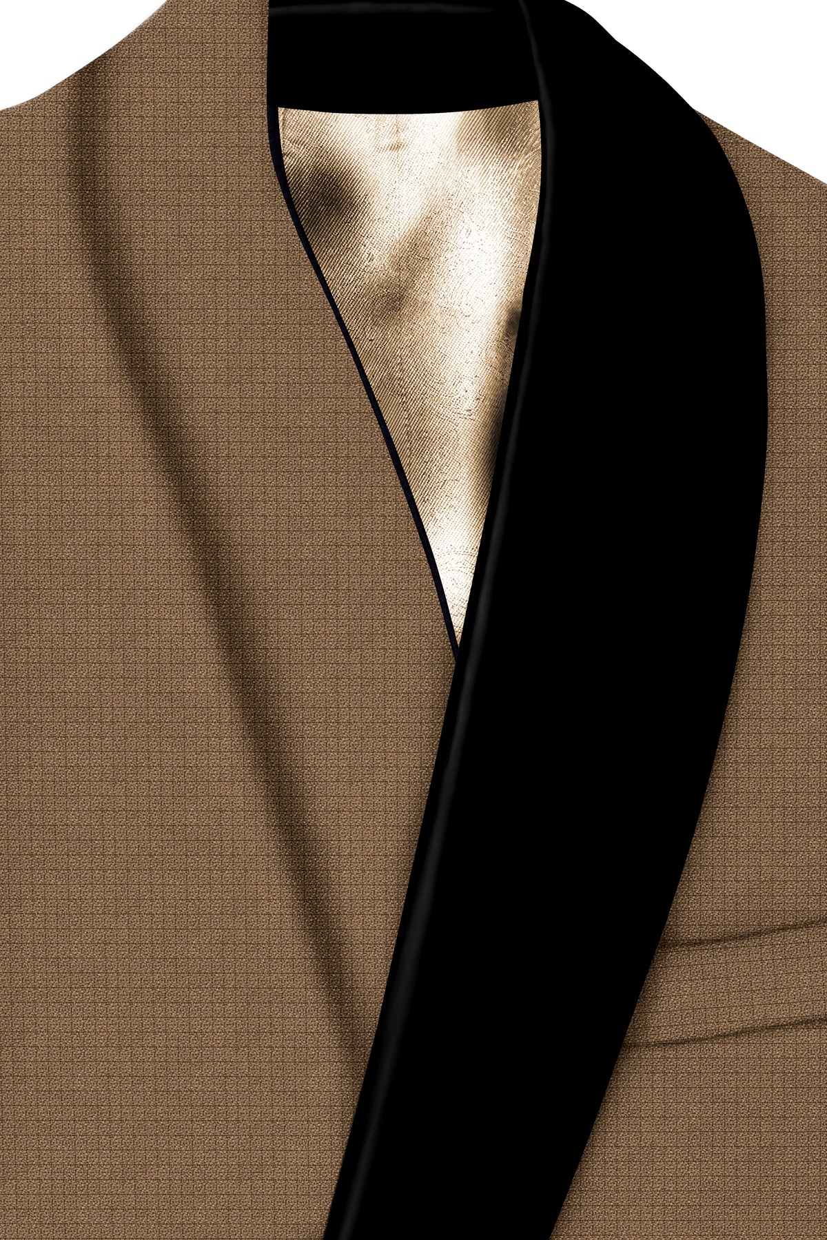 Cordovan-Mondo Brown Diamond Textured Wool Rich Slight Stretch Tuxedo Suit