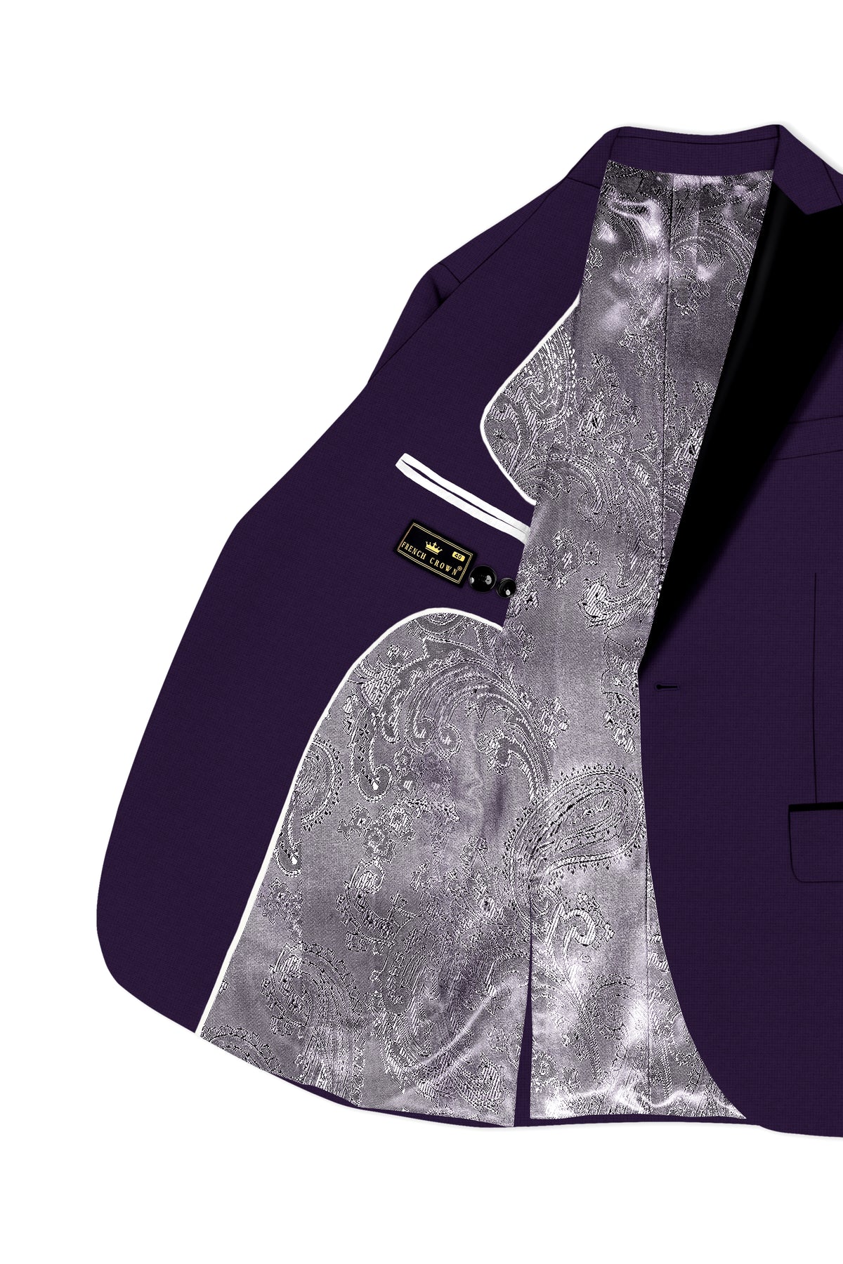 Mauve-Cedar Purple Diamond Textured Wool Rich Slight Stretch Peak Lapel Tuxedo Suit