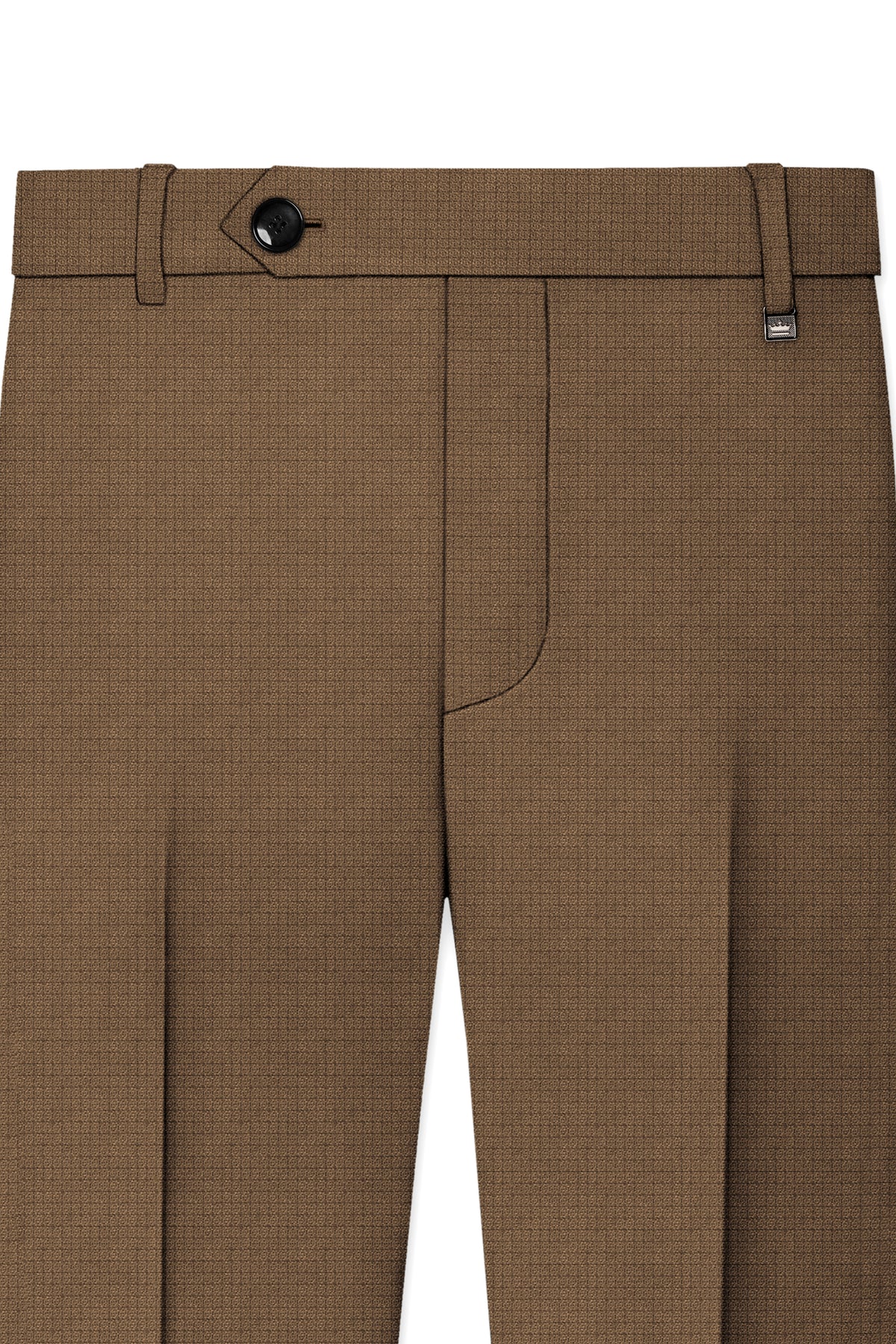Cordovan-Mondo Brown Diamond Textured Wool Rich Slight Stretch Bandhgala Suit