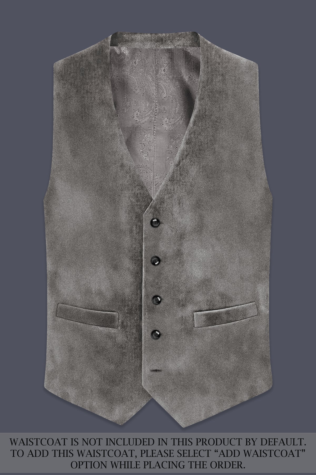 Noir-Chicago Gray Velvet Peak Lapel Tuxedo Suit