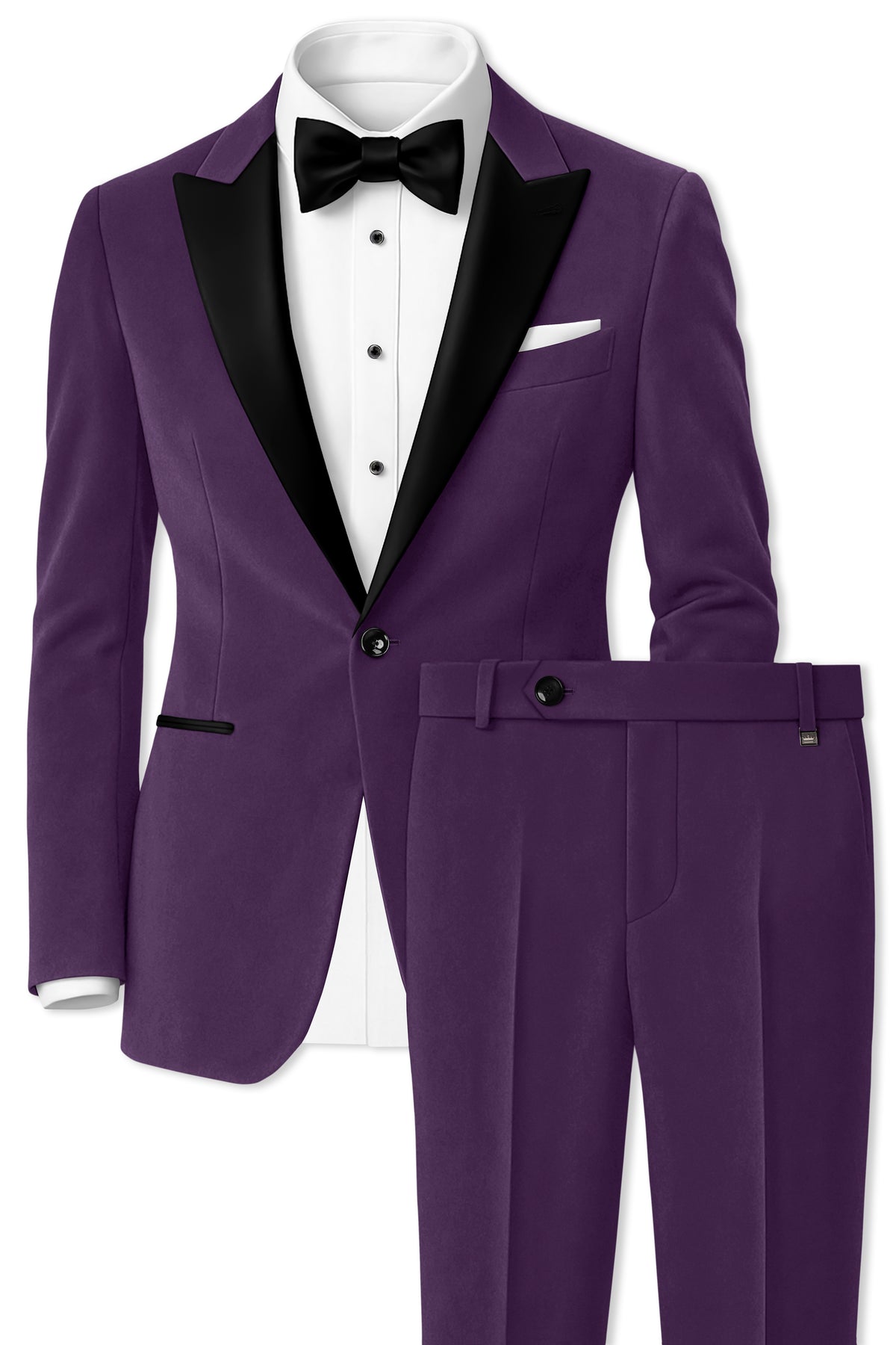 Regal-Royal Purple Velvet Peak Lapel Tuxedo Suit