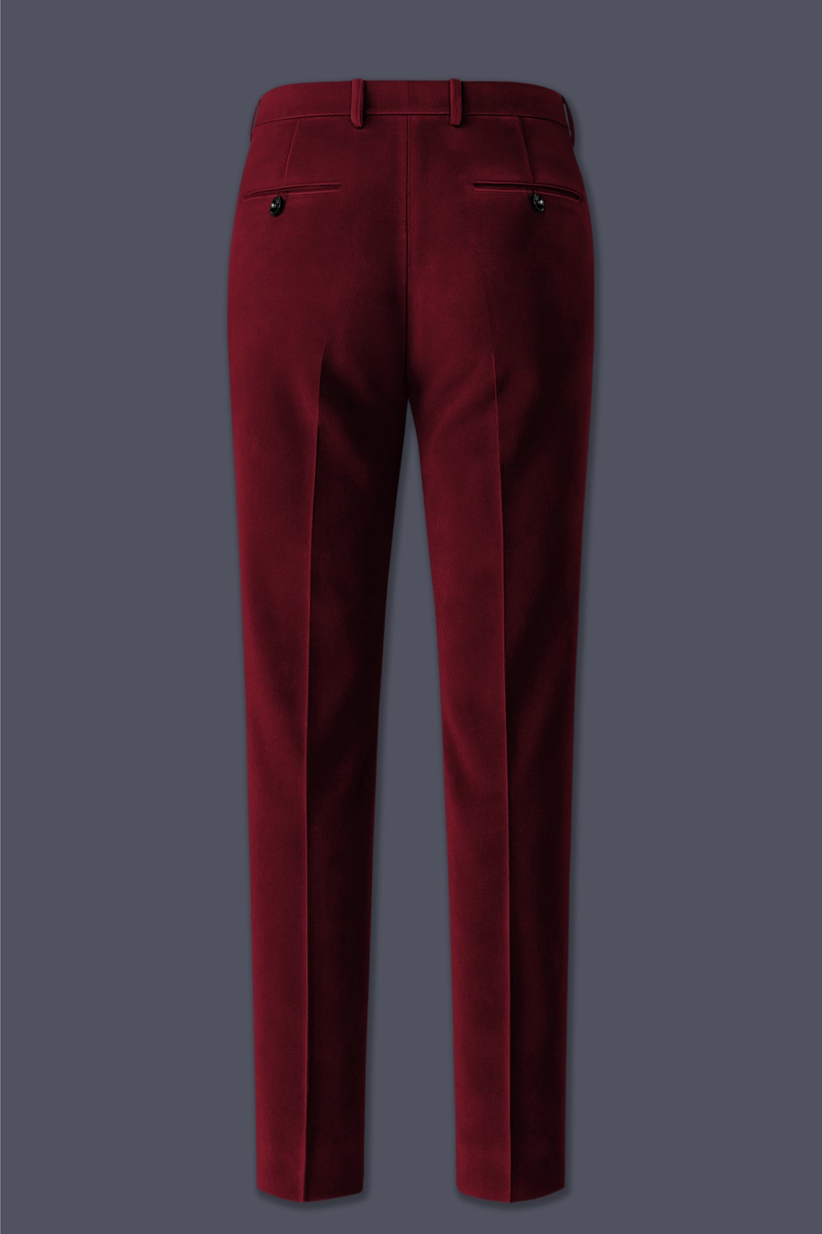 Aurelio-Aubergine Red Velvet Peak Lapel Tuxedo Suit