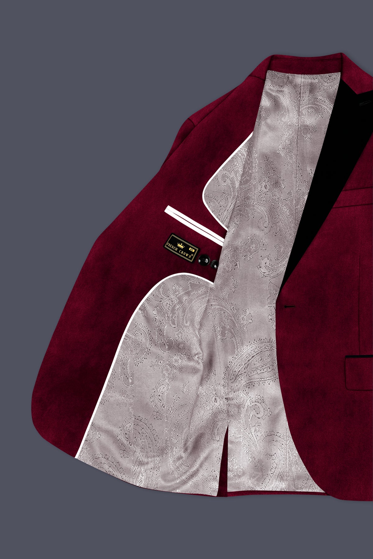 Nocturne-Cab Sav Maroon Velvet Peak Lapel Tuxedo Suit