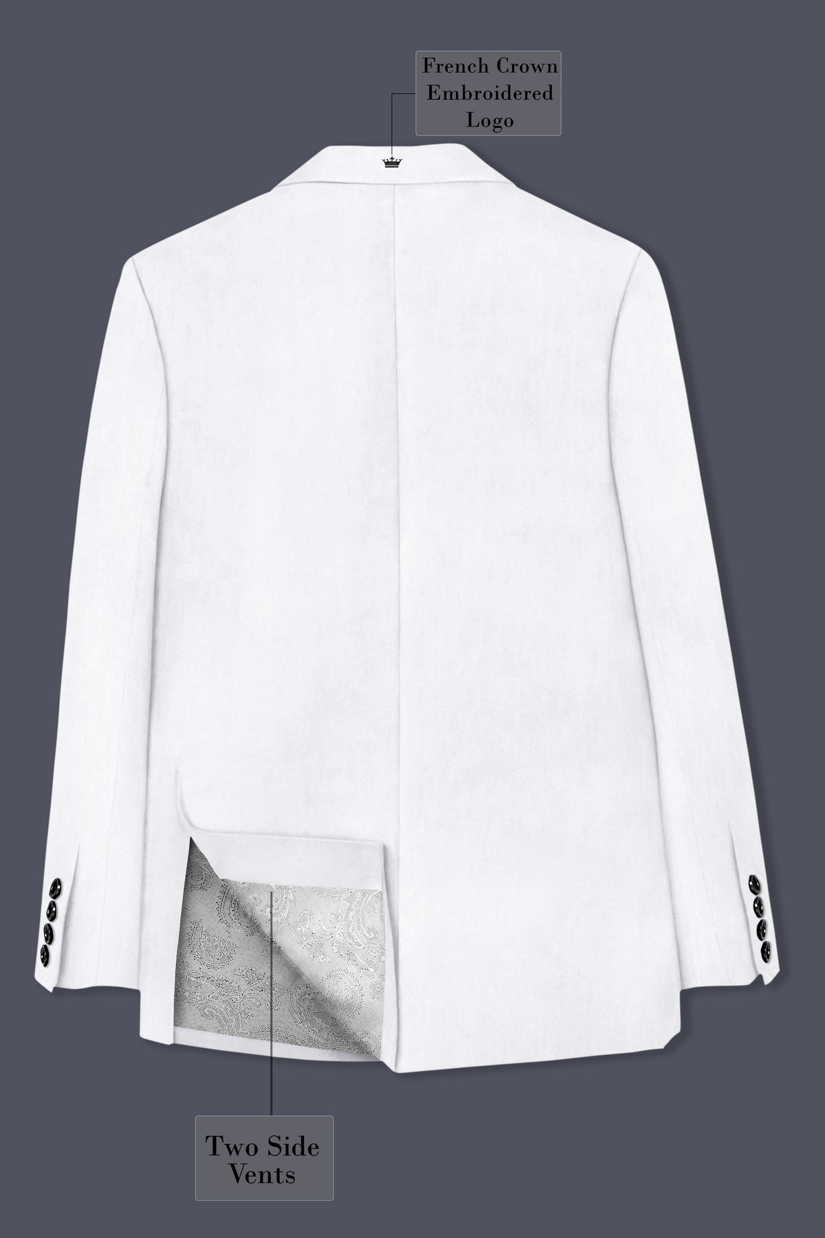 Alabaster-Bright White Velvet Peak Lapel Tuxedo Suit