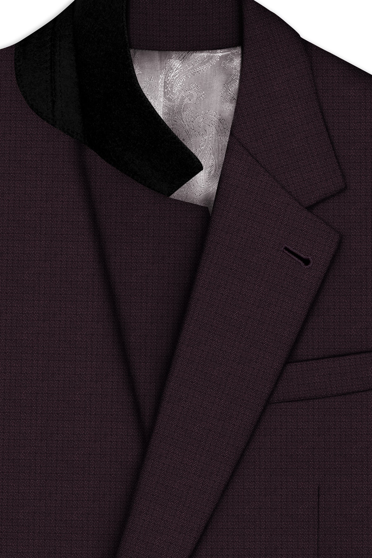 Velaris-Thunder Purple Diamond Textured Wool Rich Slight Stretch Single Breasted Suit