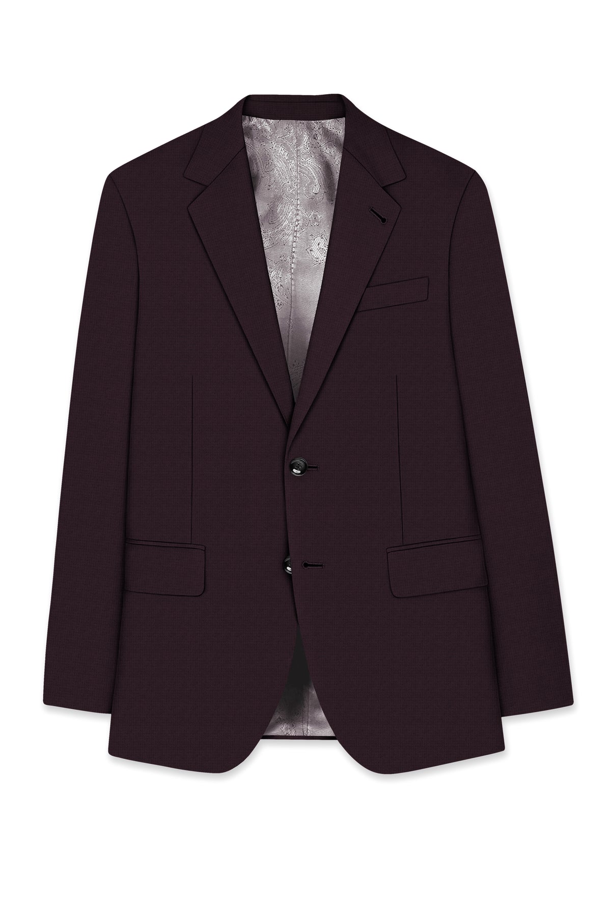 Velaris-Thunder Purple Diamond Textured Wool Rich Slight Stretch Single Breasted Suit