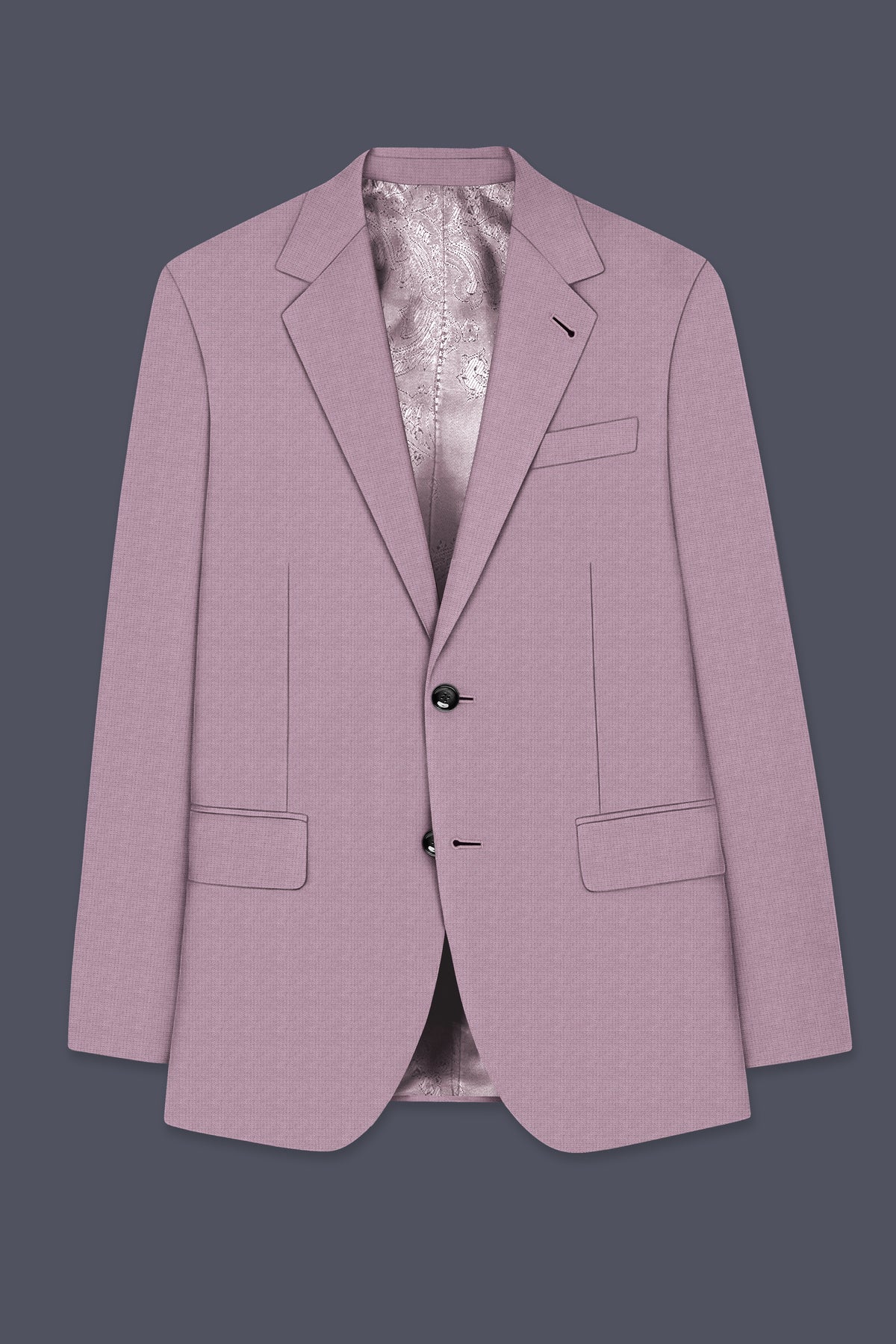 Regalia-Mountbatten Pink Diamond Textured Wool Rich Slight Stretch Single Breasted Suit