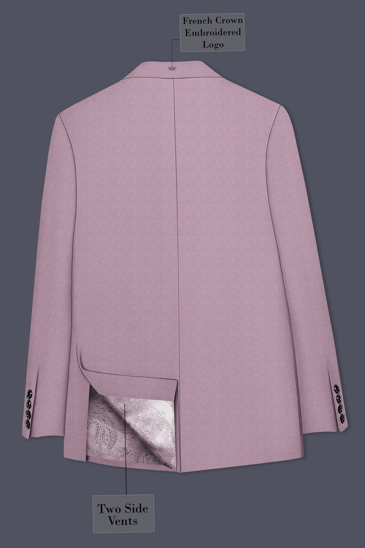 Regalia-Mountbatten Pink Diamond Textured Wool Rich Slight Stretch Single Breasted Suit