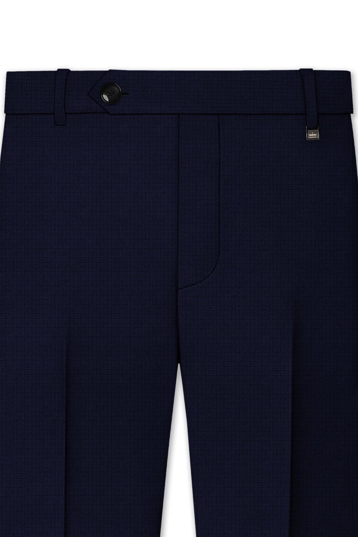 Nocturne-Mirage Navy Diamond Textured Wool Rich Slight Stretch Double Breasted Suit