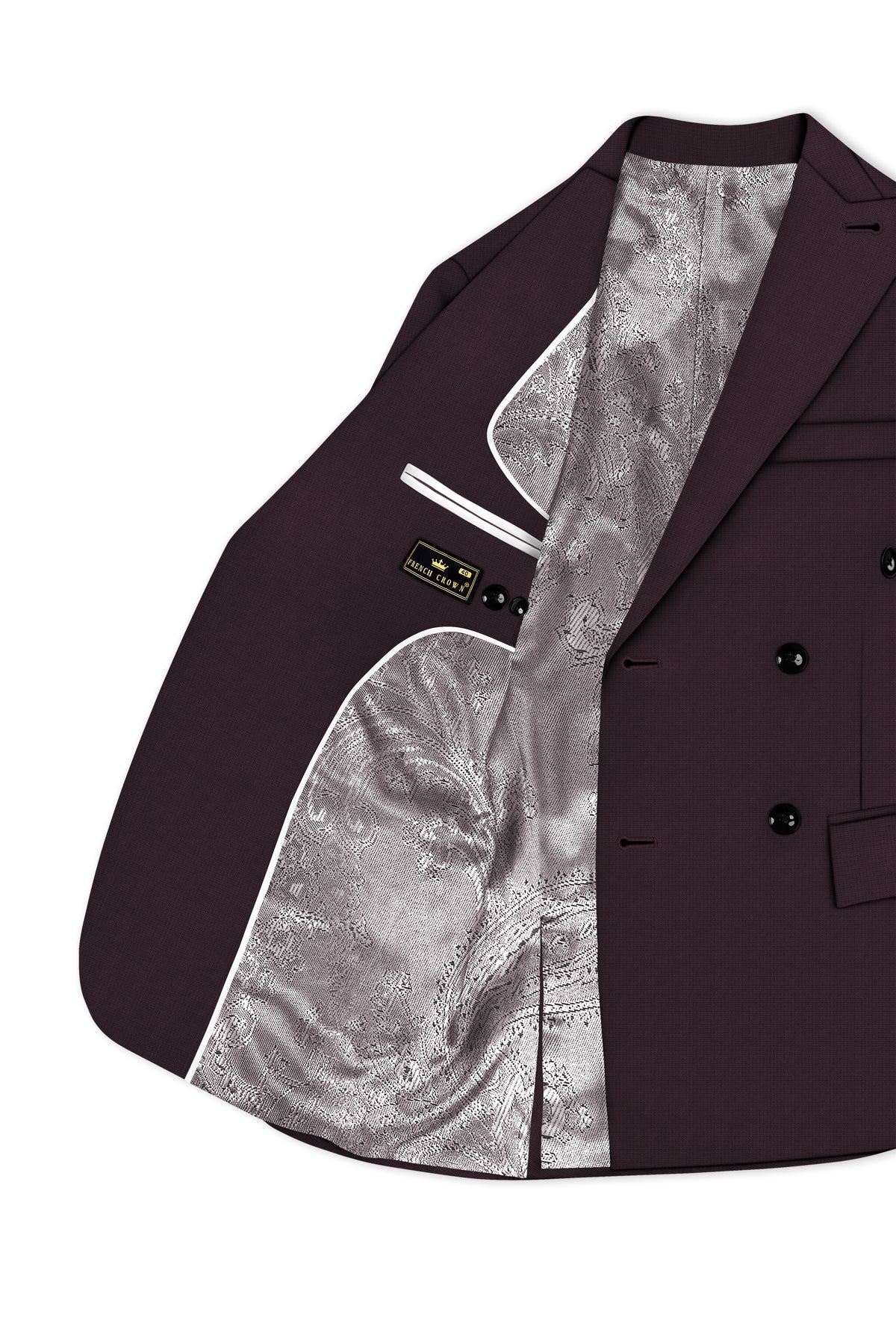 Velaris-Thunder Purple Diamond Textured Wool Rich Slight Stretch Double Breasted Suit