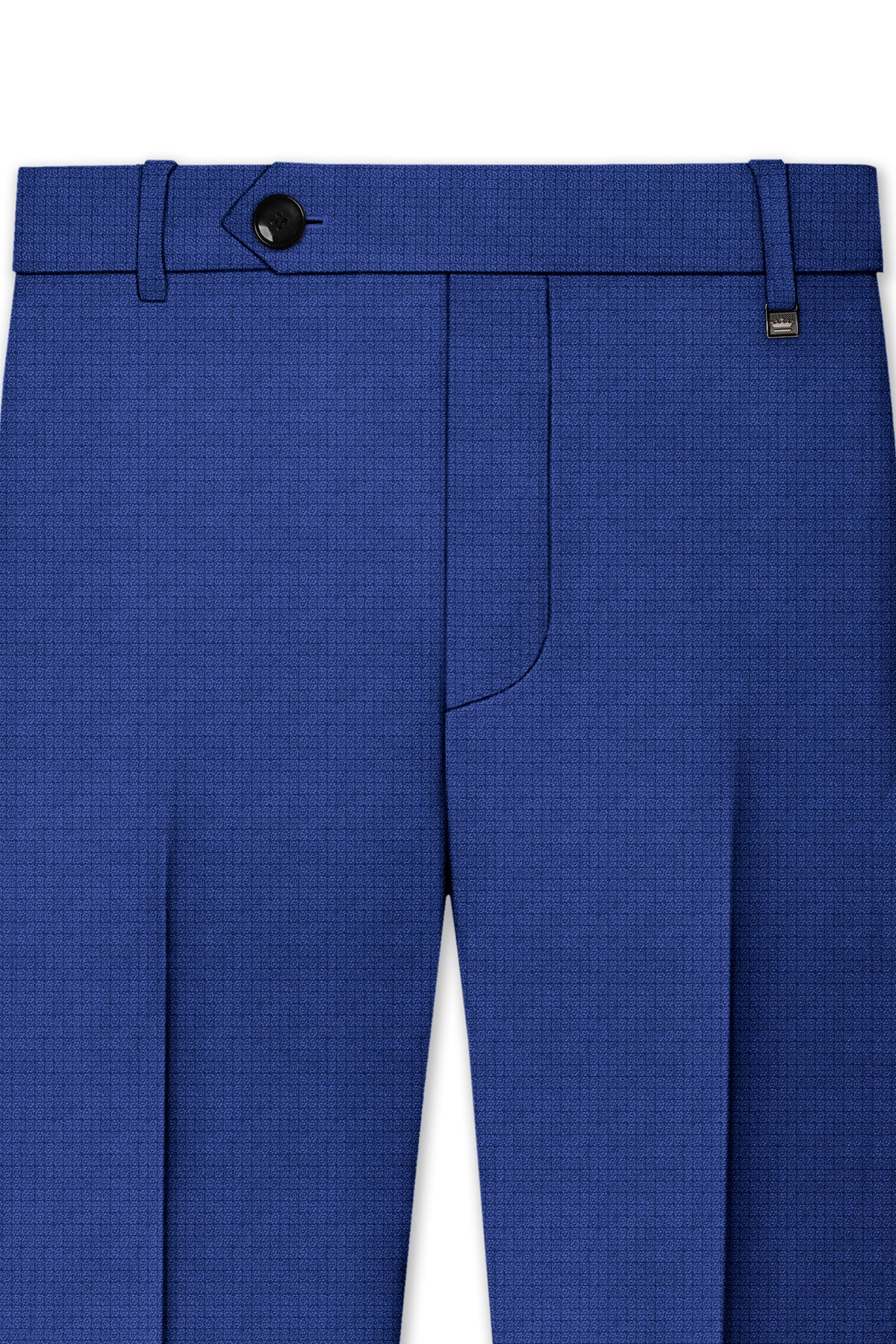 Aurelio-Chambray Blue Diamond Textured Wool Rich Slight Stretch Double Breasted Suit