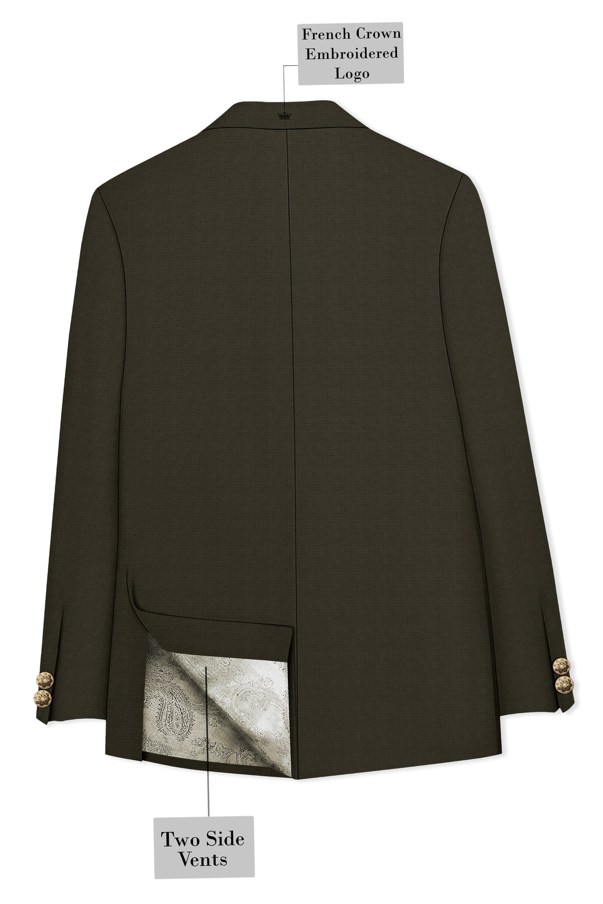 Prestige-Zeus Green Diamond Textured Wool Rich Slight Stretch Cross Placket Bandhgala Suit