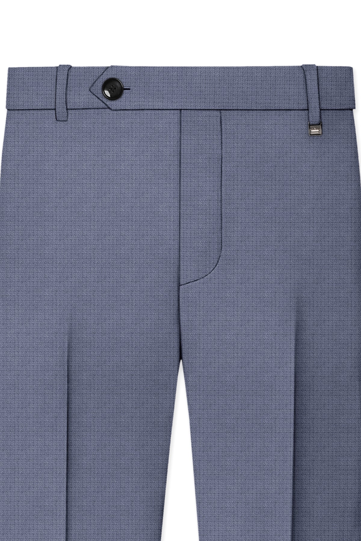 Graphite-Shuttle Gray Diamond Textured Wool Rich Slight Stretch Bandhgala Suit