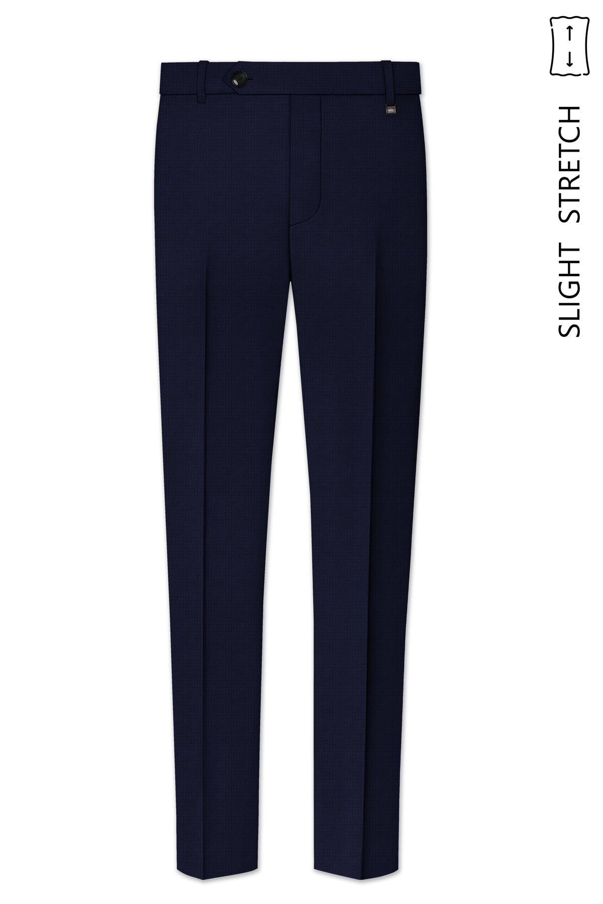 Nocturne-Mirage Navy Diamond Textured Wool Rich Slight Stretch Bandhgala Suit