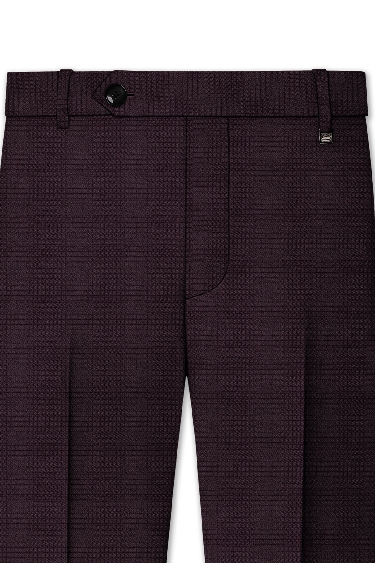 Velaris-Thunder Purple Diamond Textured Wool Rich Slight Stretch Peak Lapel Tuxedo Suit