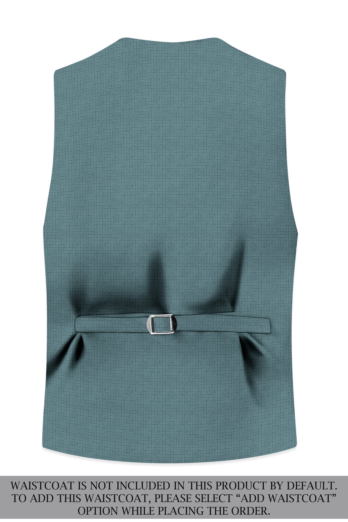 Viridian-Beetle Green Diamond Textured Wool Rich Slight Stretch Peak Lapel Tuxedo Suit
