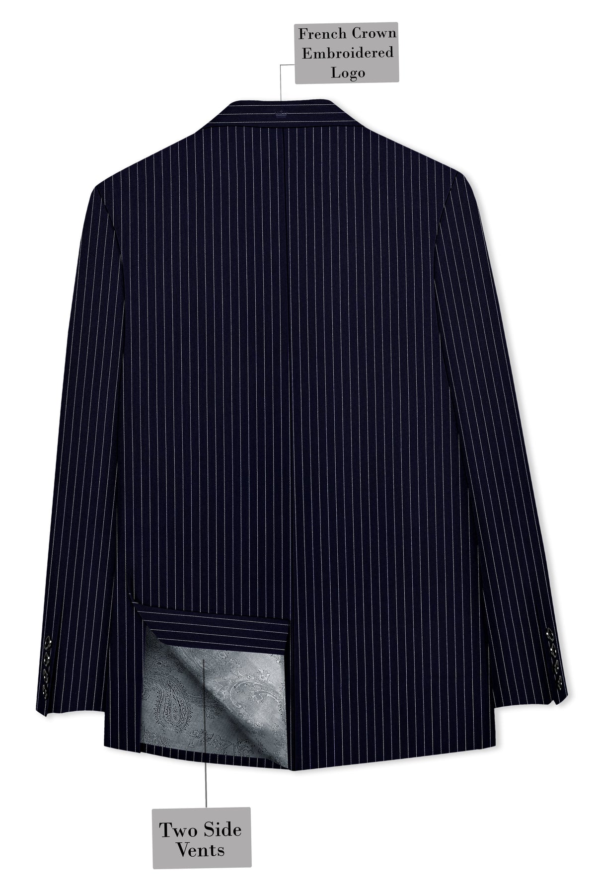Mariner-Denim Blue And Bright White Chalk Striped Wool Rich Wrinkle-Free Fluid Drape Fabric Single Breasted Suit