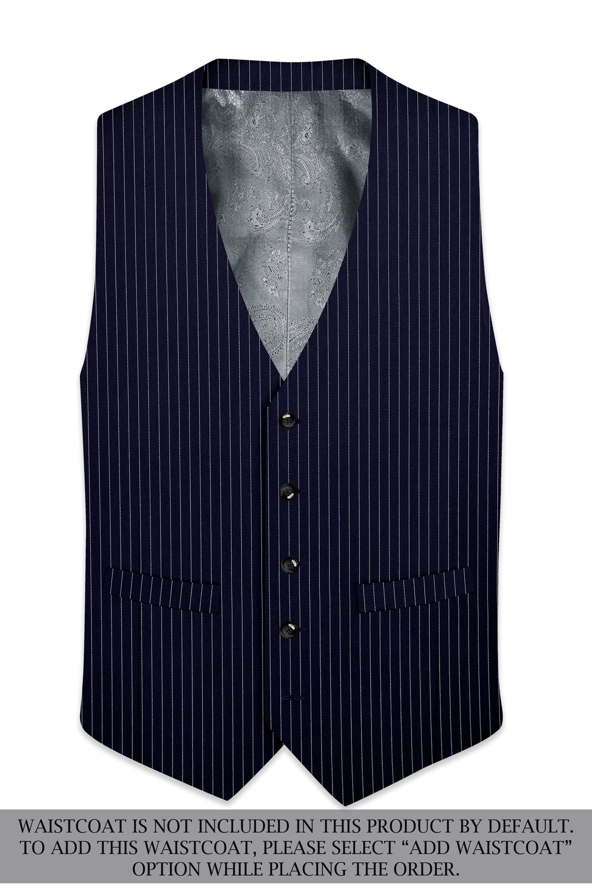 Mariner-Denim Blue And Bright White Chalk Striped Wool Rich Wrinkle-Free Fluid Drape Fabric Single Breasted Suit