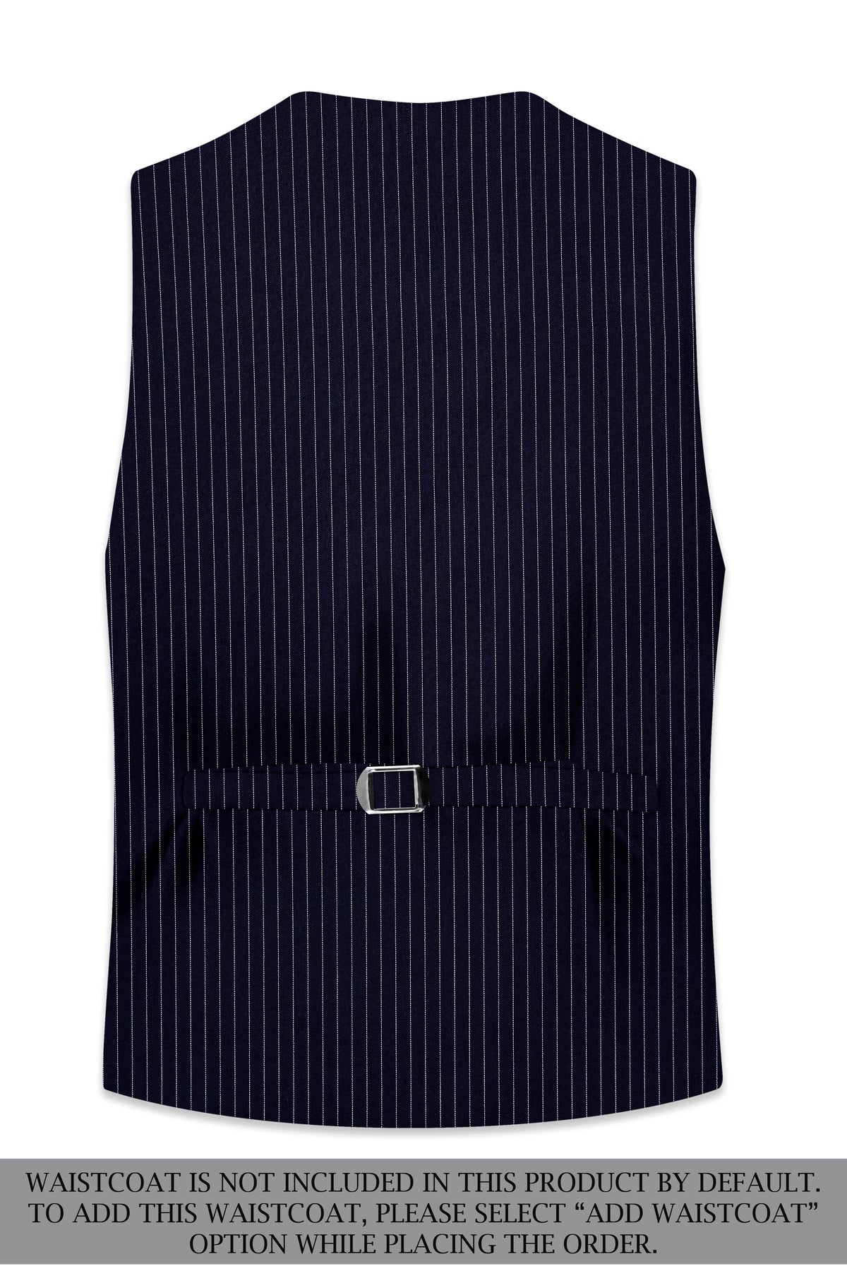 Mariner-Denim Blue And Bright White Chalk Striped Wool Rich Wrinkle-Free Fluid Drape Fabric Double Breasted Suit