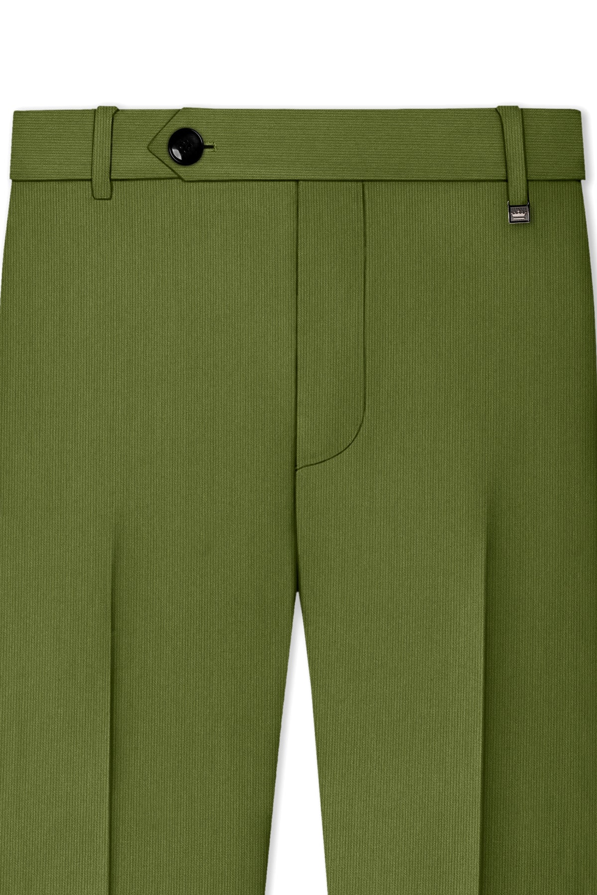 Hunter-Muddy Green Diamond Textured Wool Rich Slight Stretch Single Breasted Suit
