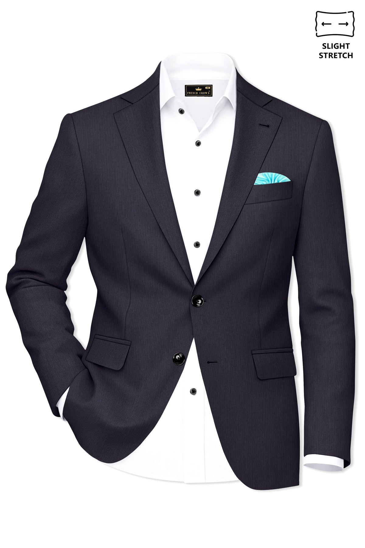 Aurelio-Charade Gray Diamond Textured Wool Rich Slight Stretch Single Breasted Suit