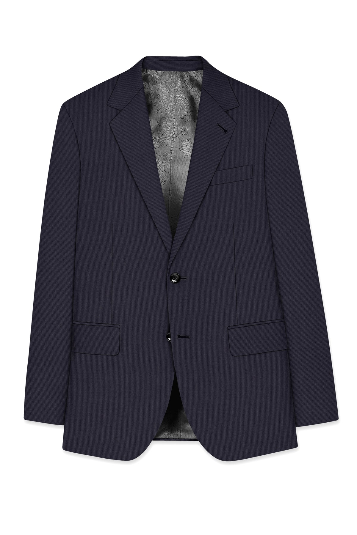 Aurelio-Charade Gray Diamond Textured Wool Rich Slight Stretch Single Breasted Suit