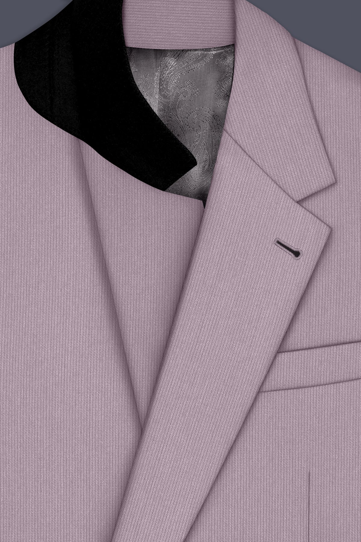 Celeste-Martini Pink Diamond Textured Wool Rich Slight Stretch Single Breasted Suit