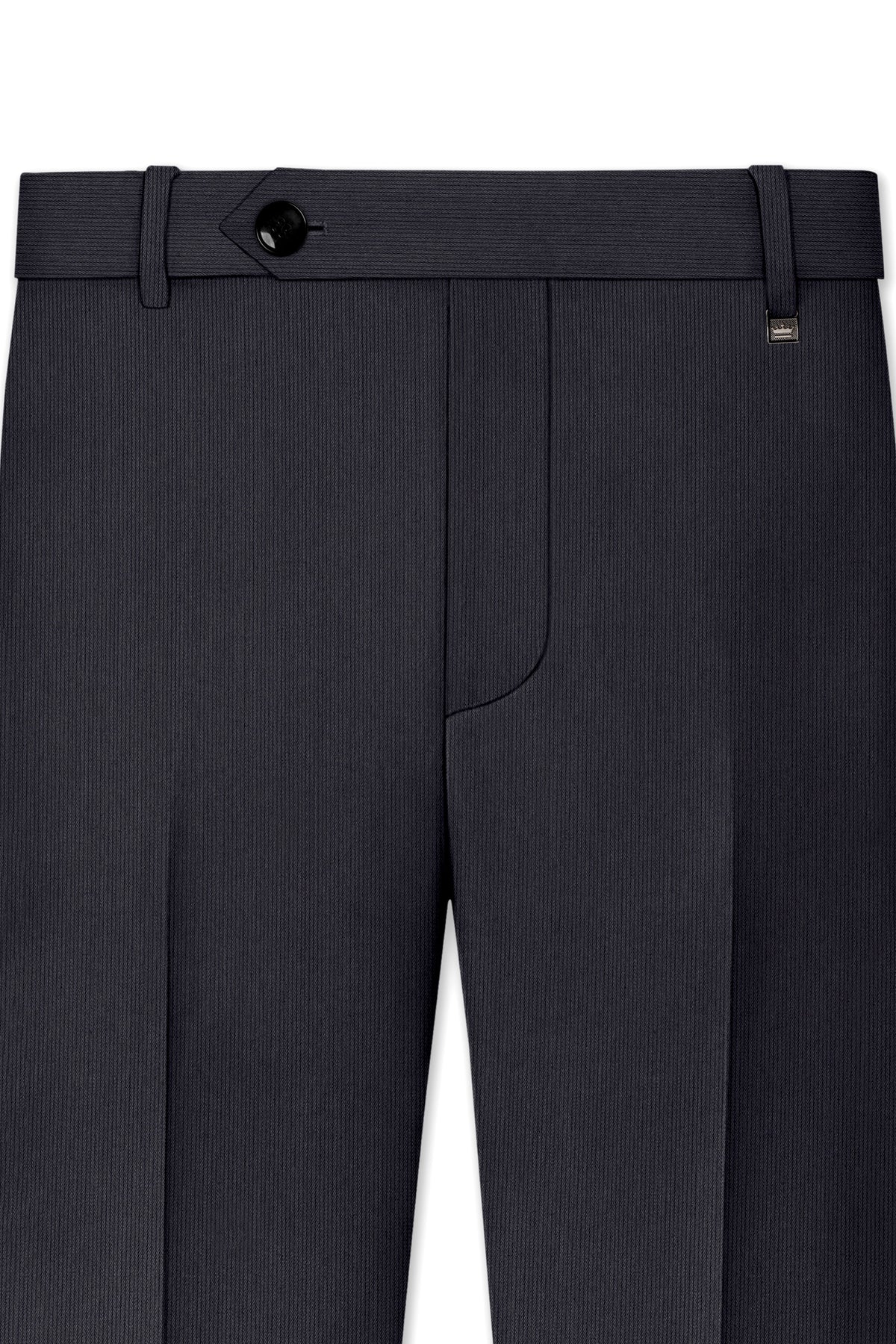 Axton-Baltic Sea Gray Diamond Textured Wool Rich Slight Stretch Single Breasted Suit