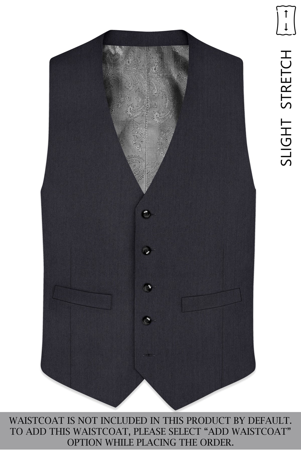 Axton-Baltic Sea Gray Diamond Textured Wool Rich Slight Stretch Single Breasted Suit