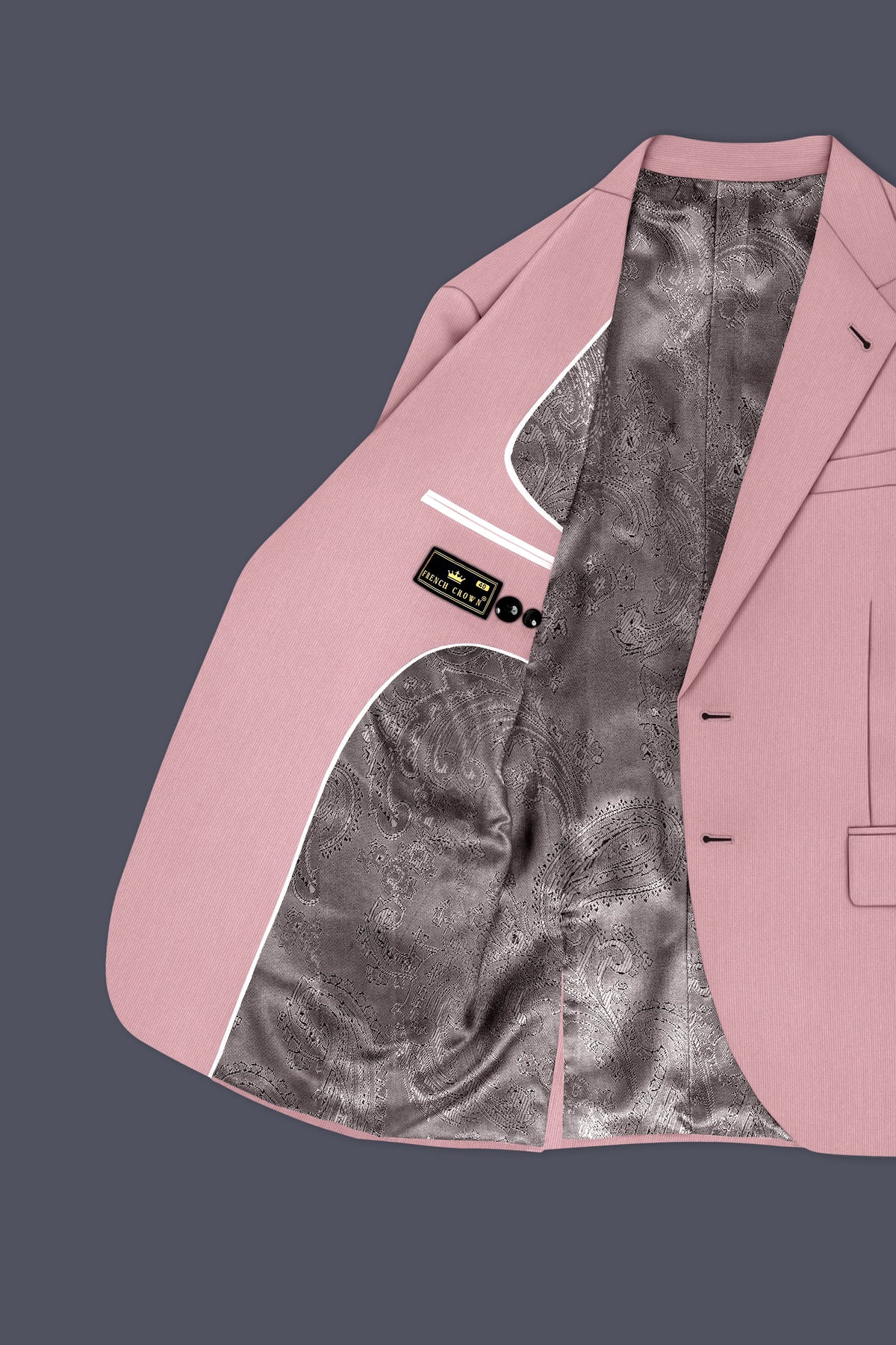Isadora-Careys Pink Diamond Textured Wool Rich Slight Stretch Single Breasted Suit