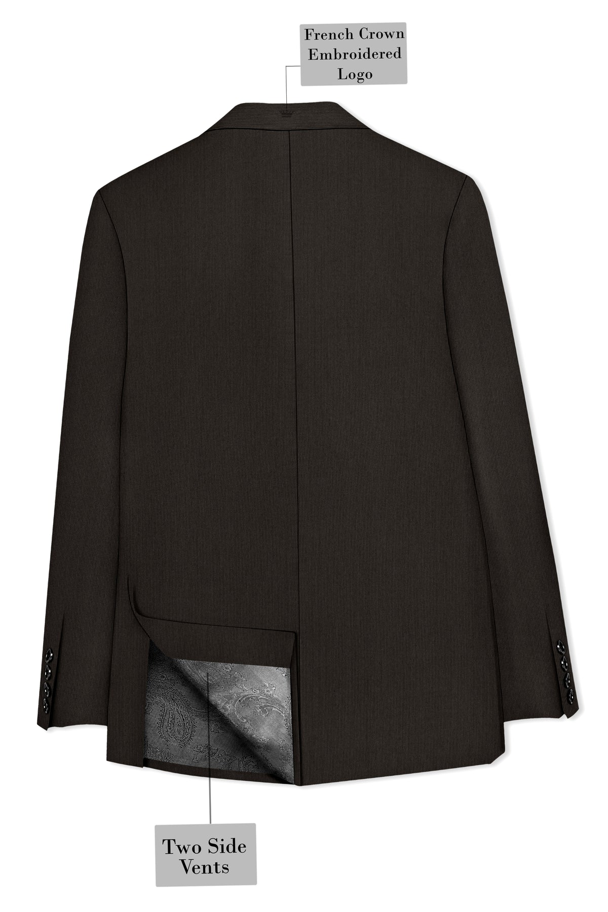 Grayson-Zeus Brown Diamond Textured Wool Rich Slight Stretch Single Breasted Suit