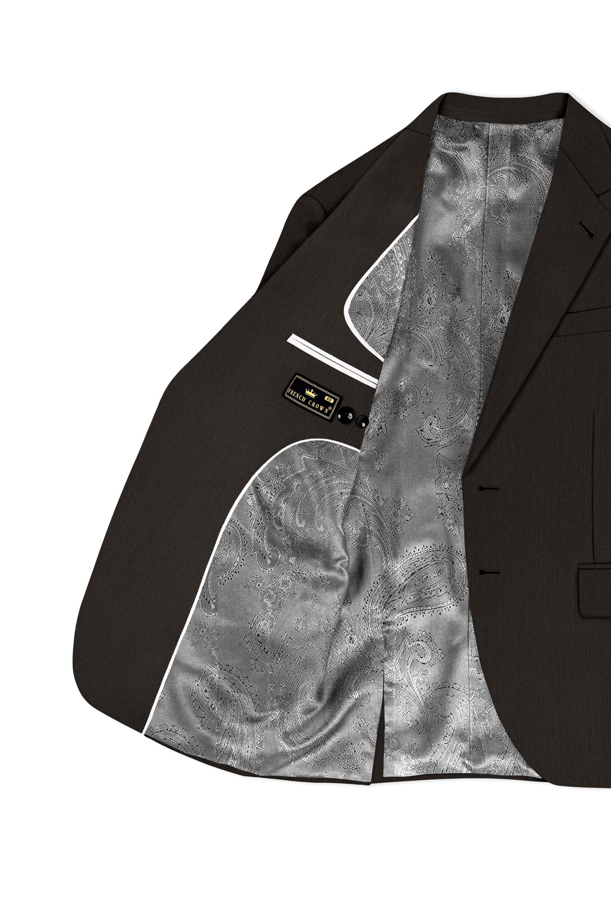 Grayson-Zeus Brown Diamond Textured Wool Rich Slight Stretch Single Breasted Suit