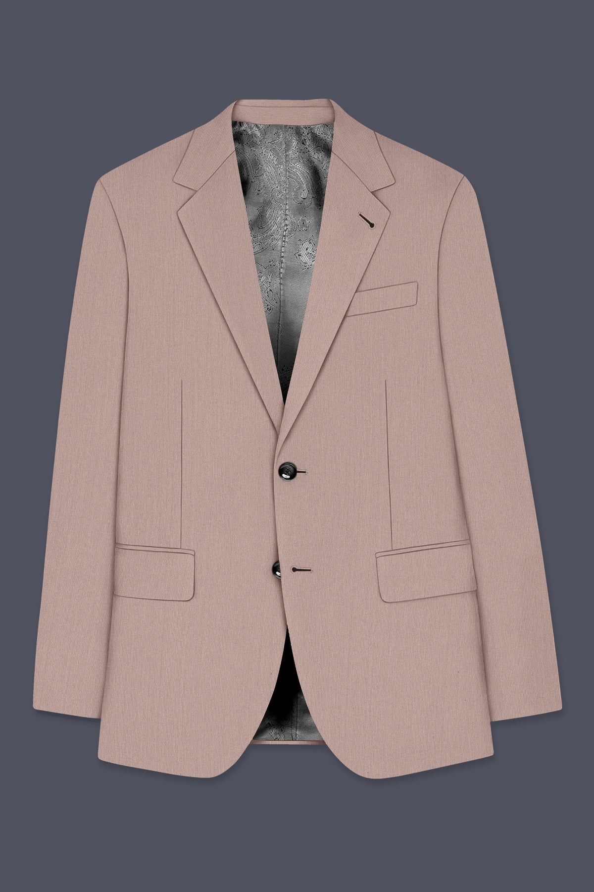 Amelio-Nomad Peach Diamond Textured Wool Rich Slight Stretch Single Breasted Suit