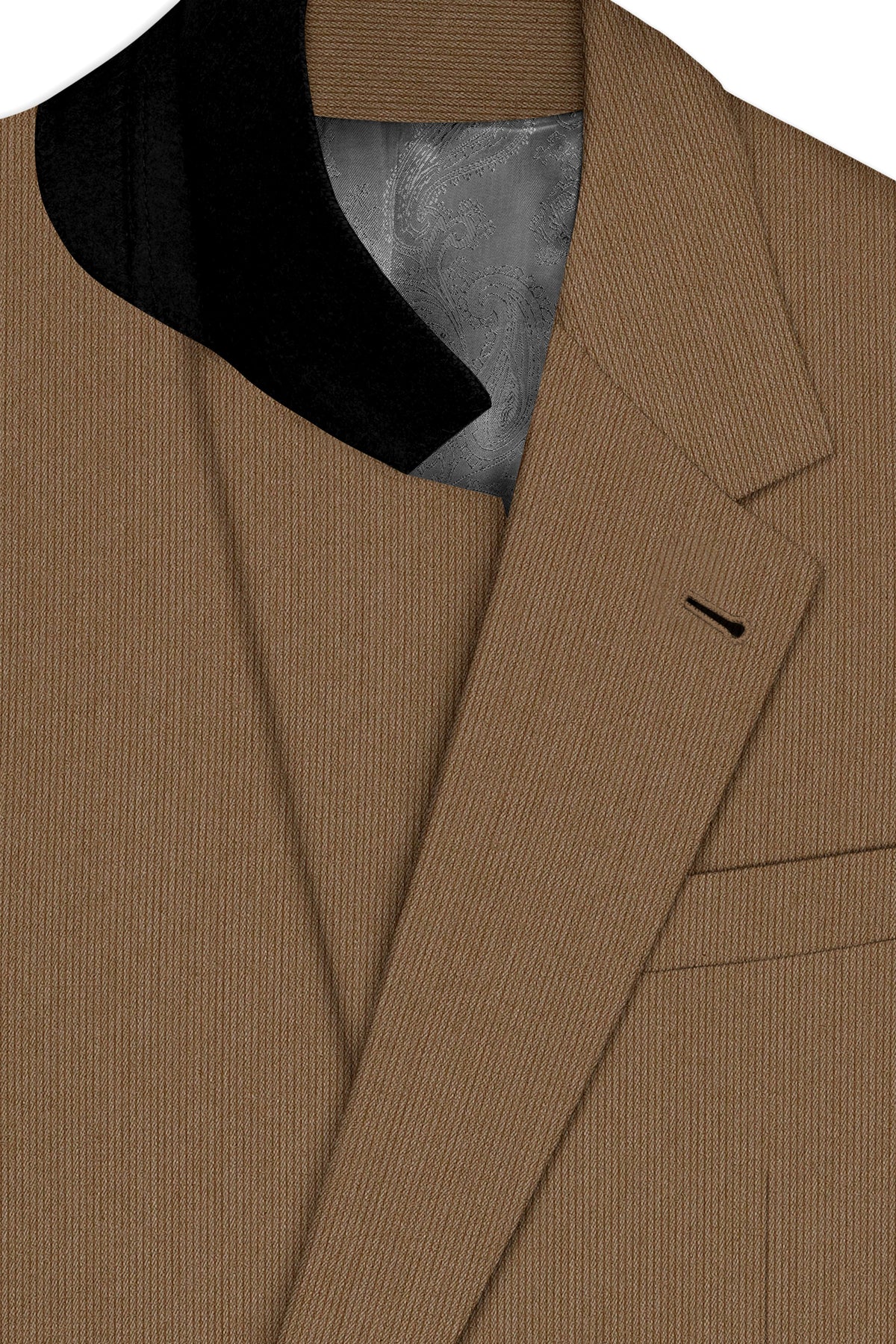Weston-Millbrook Brown Diamond Textured Wool Rich Slight Stretch Single Breasted Suit