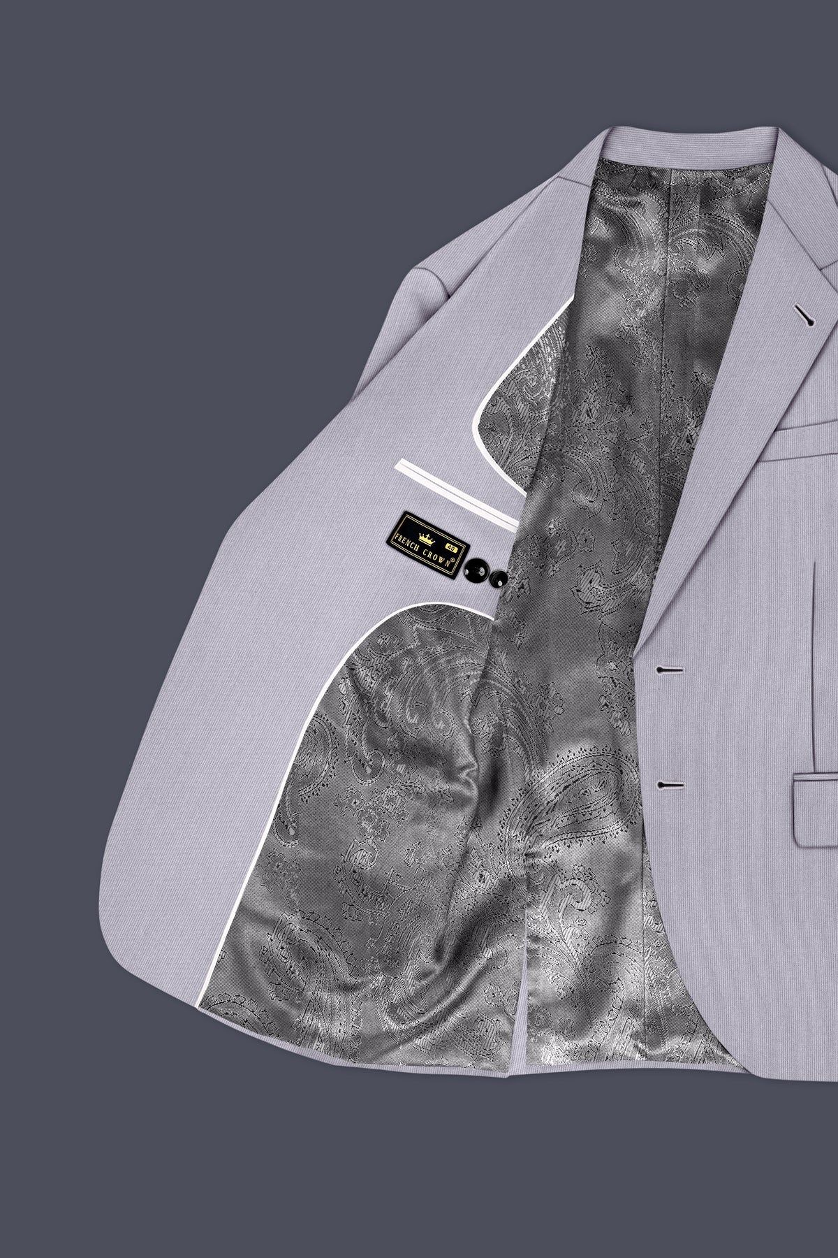 Virelli-Suva Gray Diamond Textured Wool Rich Slight Stretch Single Breasted Suit