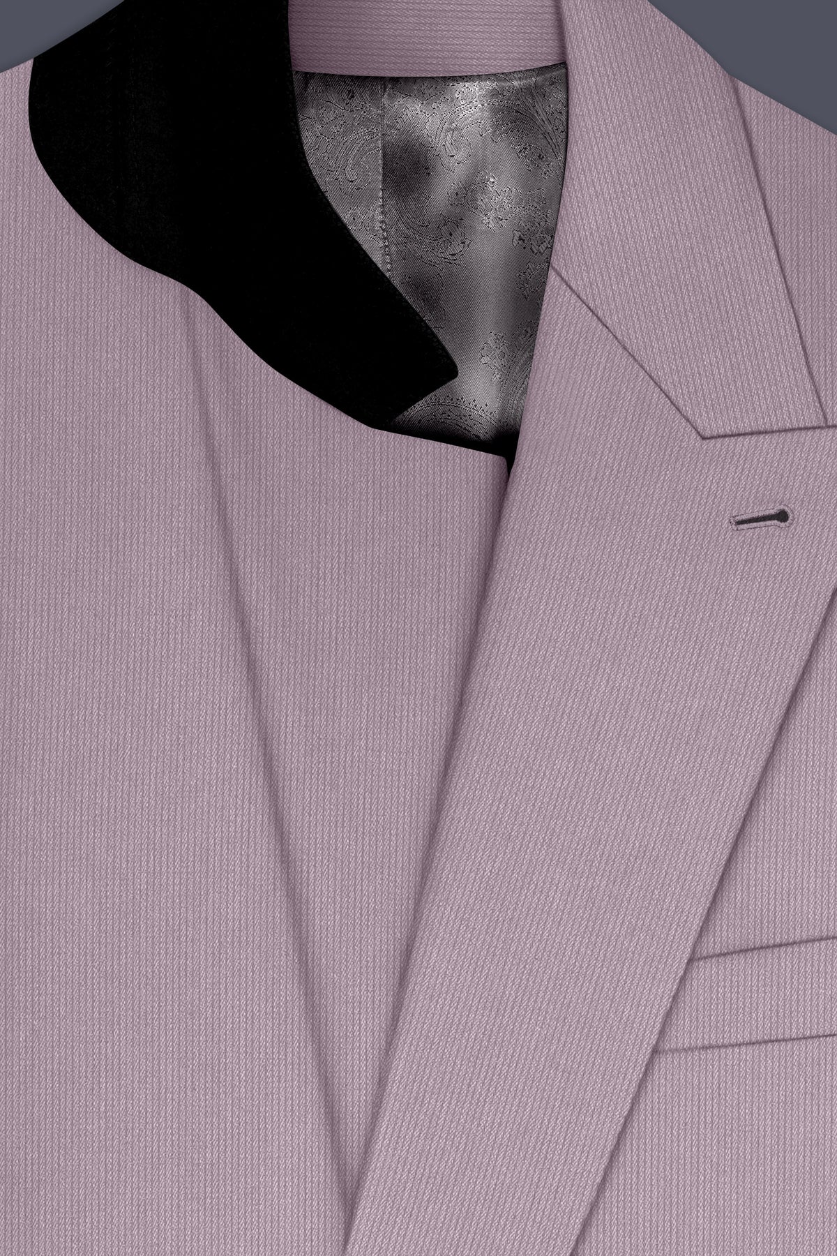 Celeste-Martini Pink Diamond Textured Wool Rich Slight Stretch Double Breasted Suit